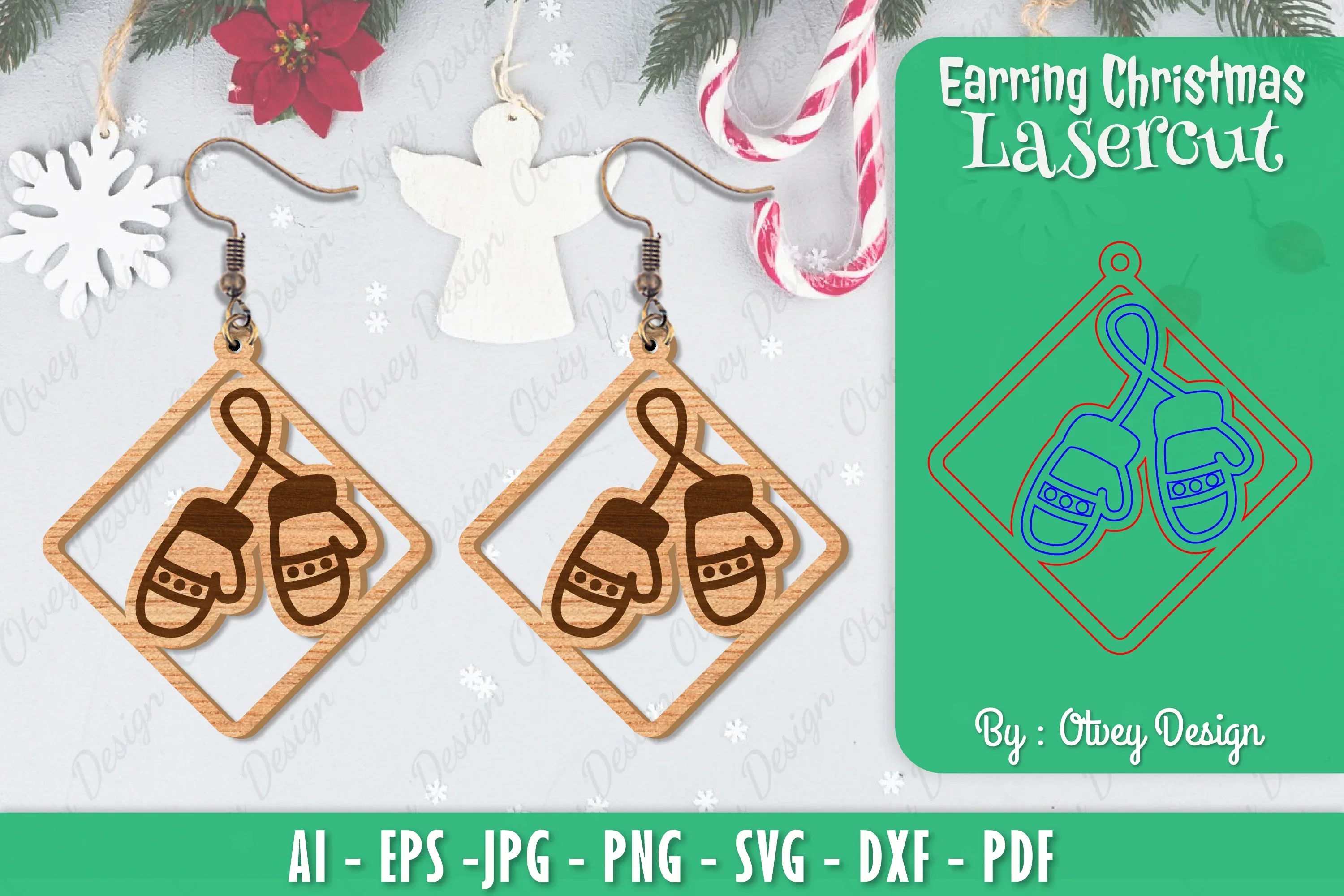 Christmas Earrings SVG Bundle