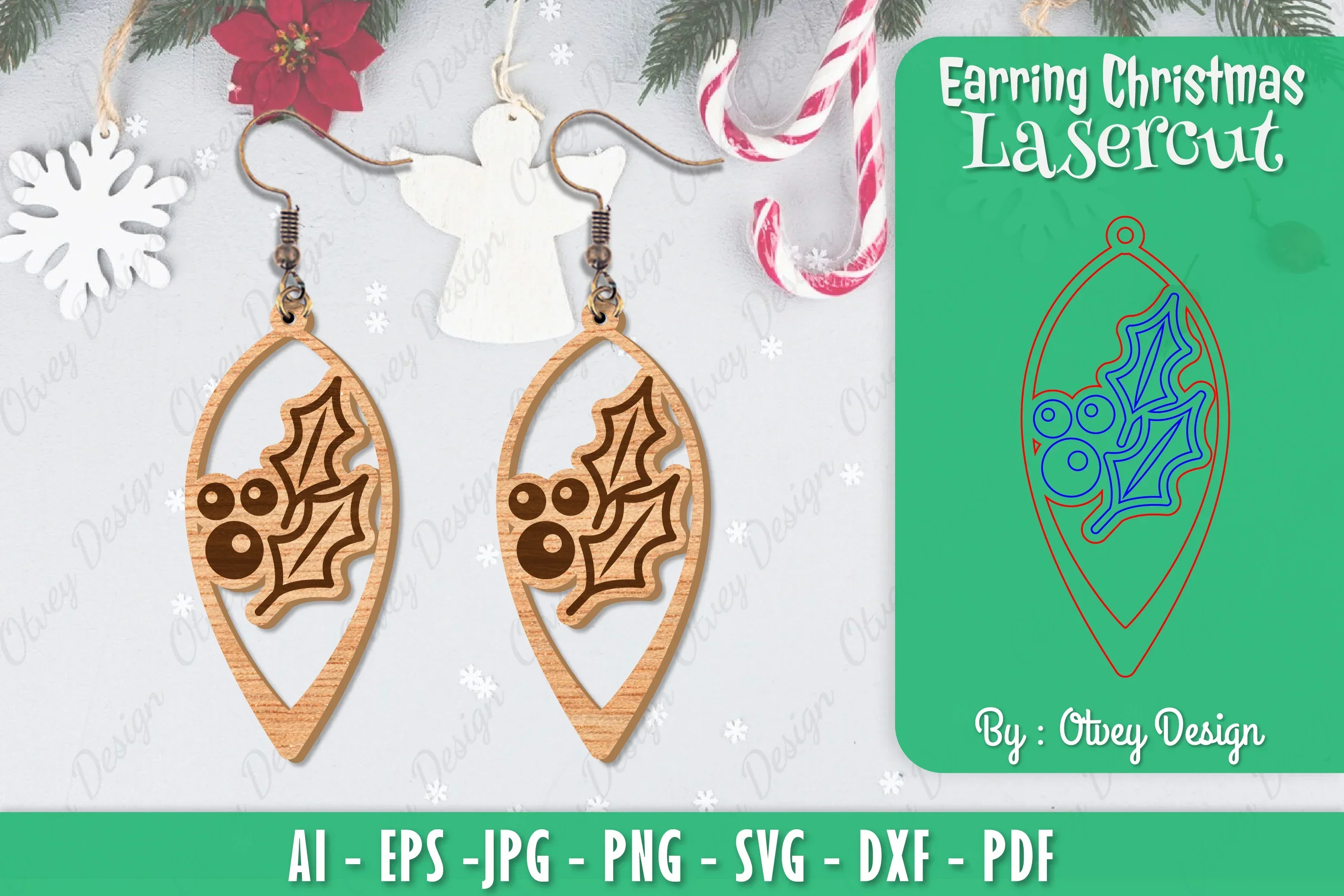 Christmas Earrings SVG Bundle
