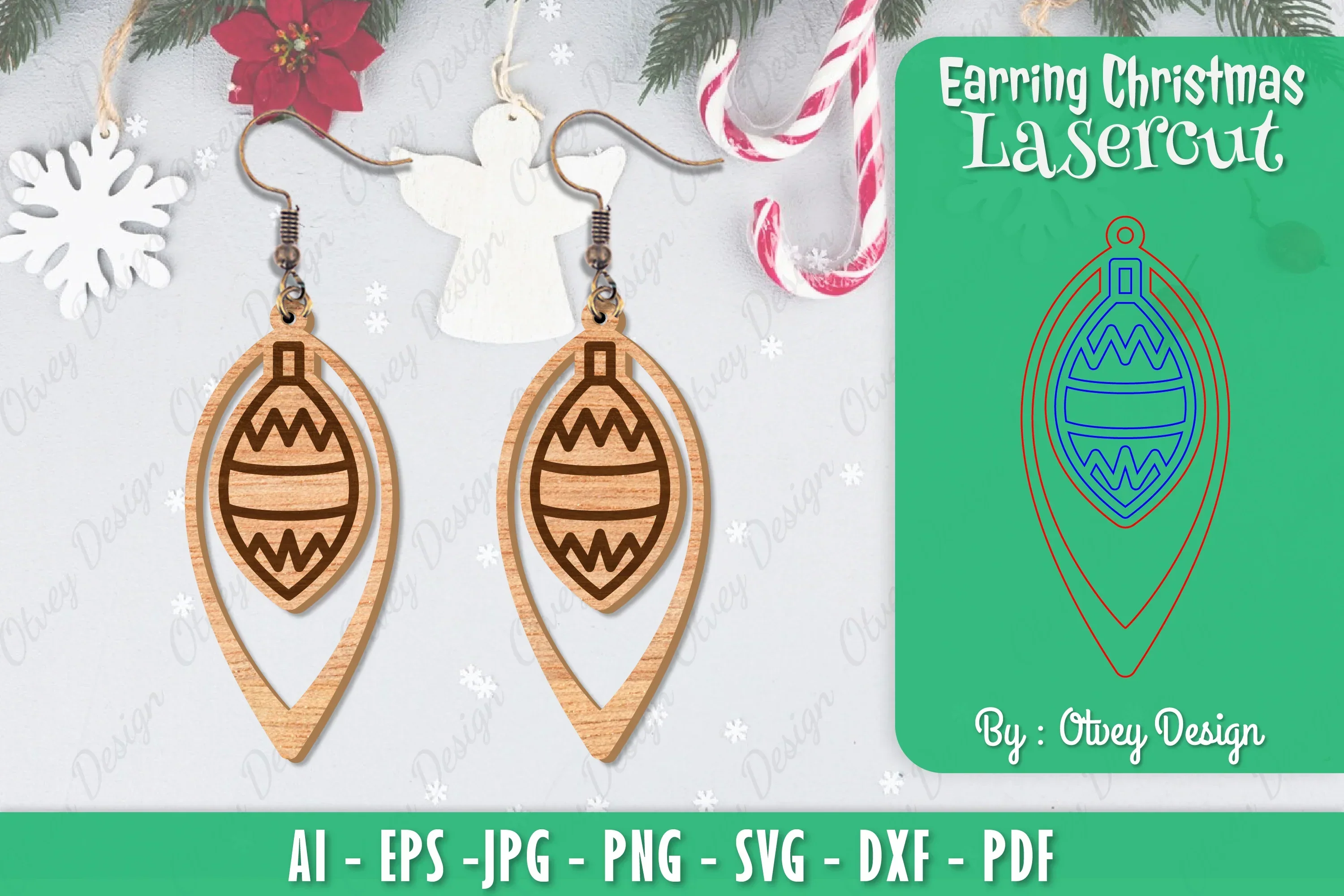 Christmas Earrings SVG Bundle