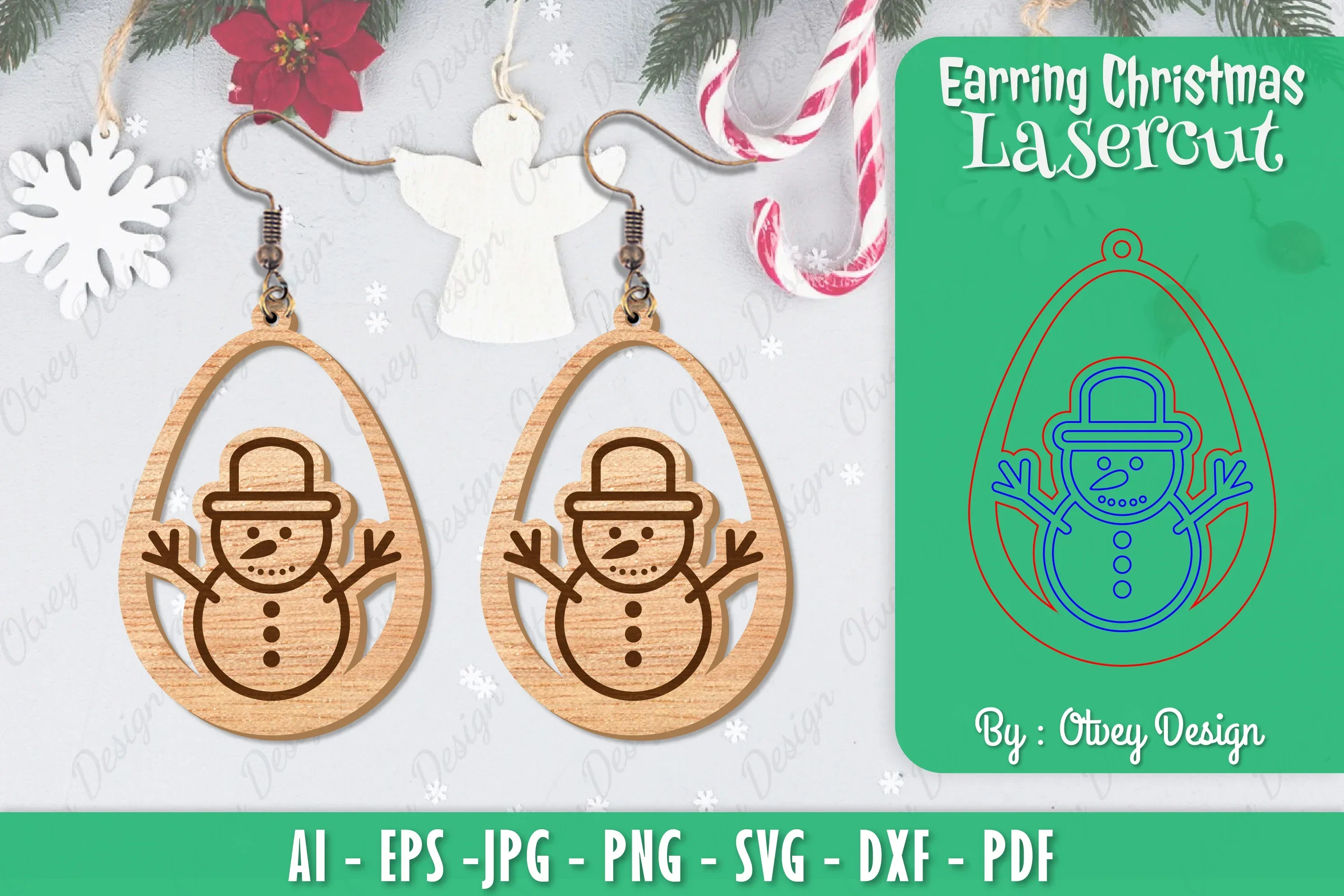 Christmas Earrings SVG Bundle