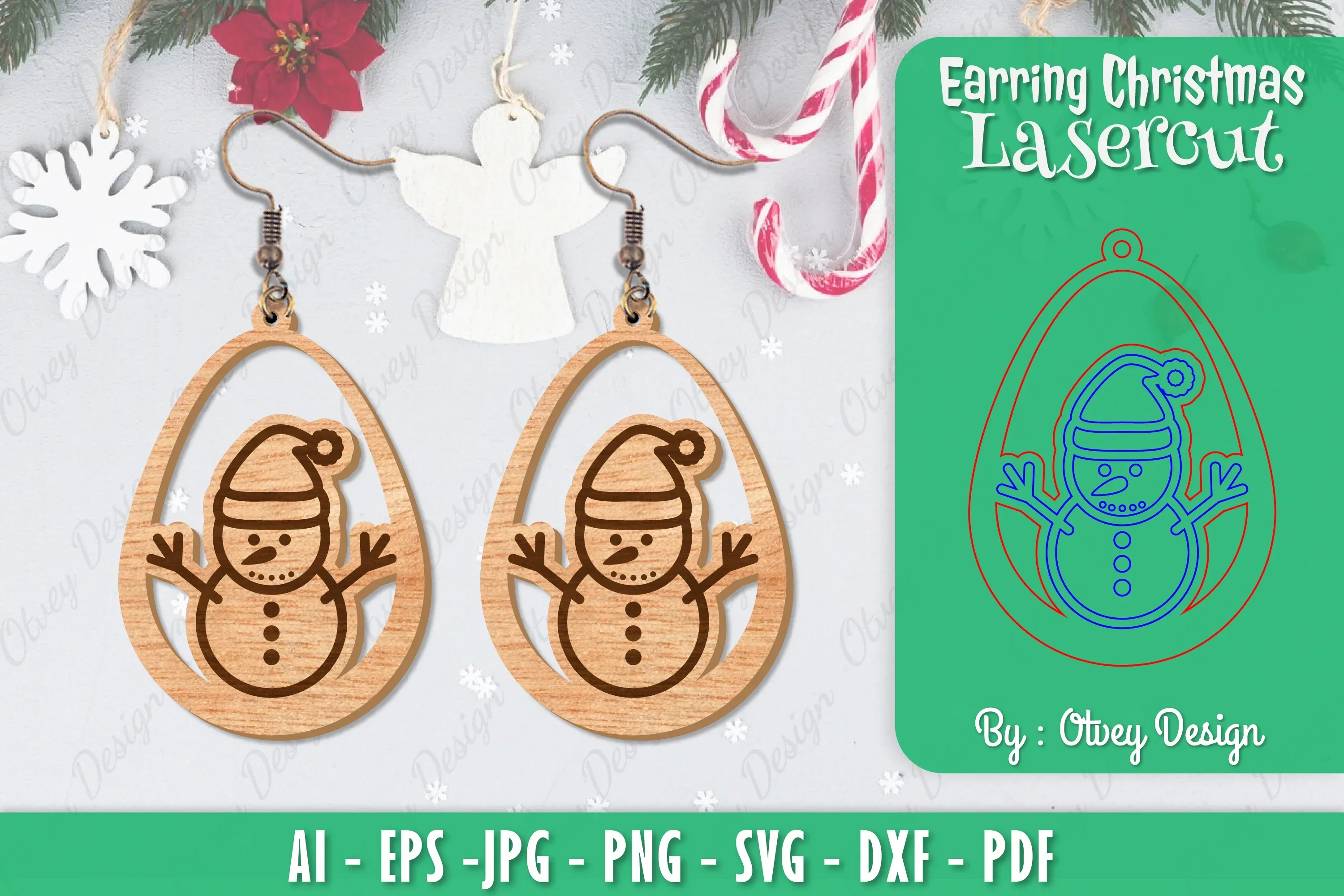 Christmas Earrings SVG Bundle