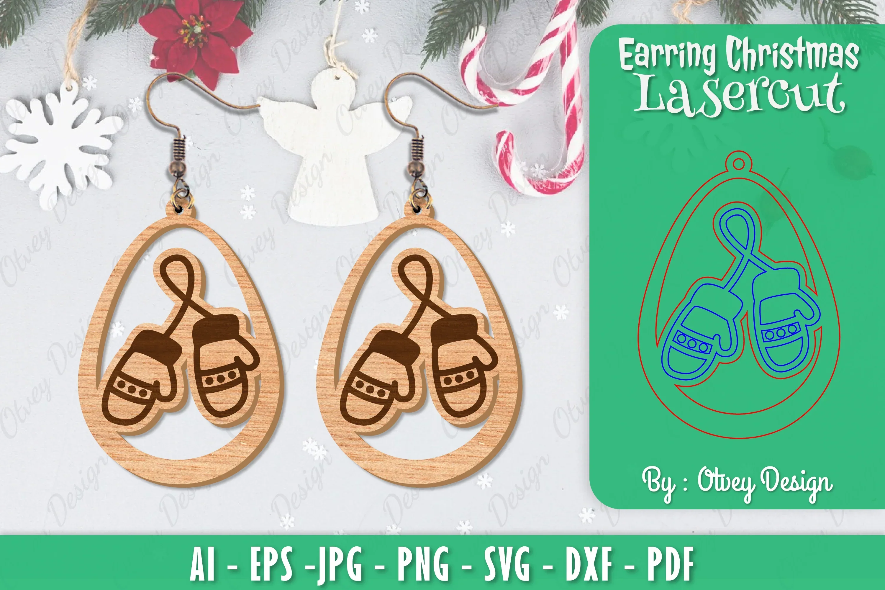 Christmas Earrings SVG Bundle