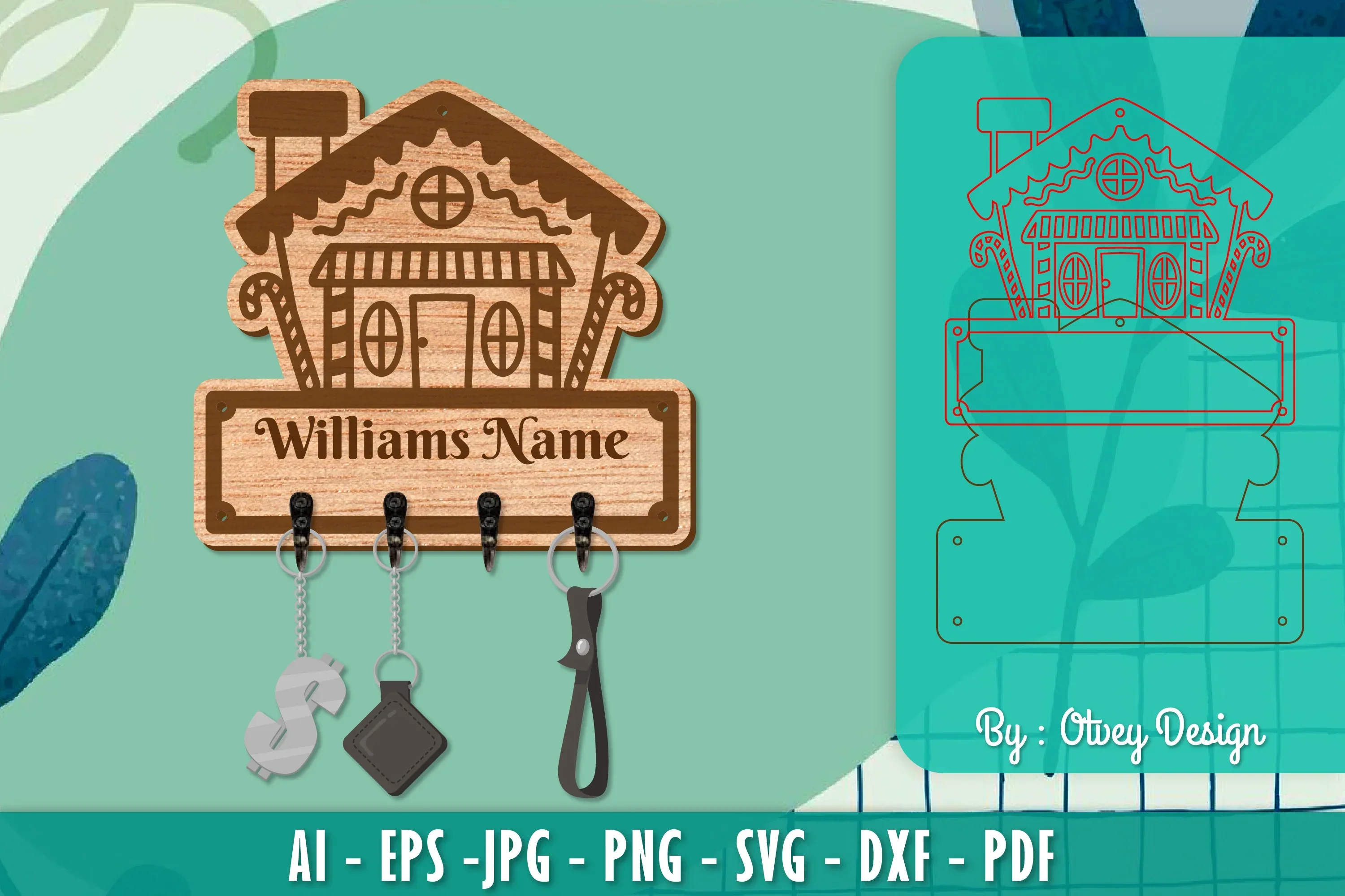 Christmas Family Keychain Home Key Holder SVG Bundle