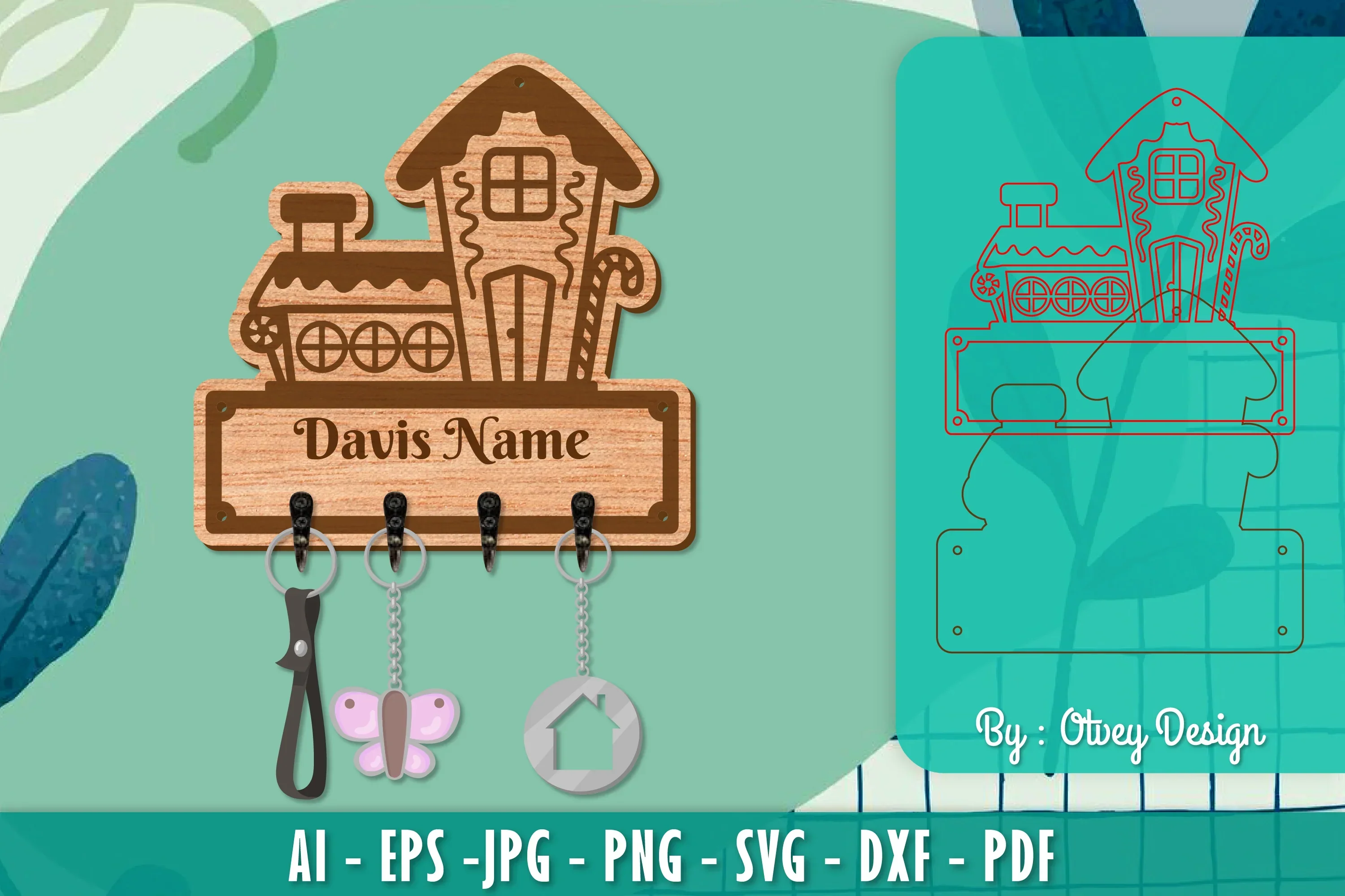Christmas Family Keychain Home Key Holder SVG Bundle