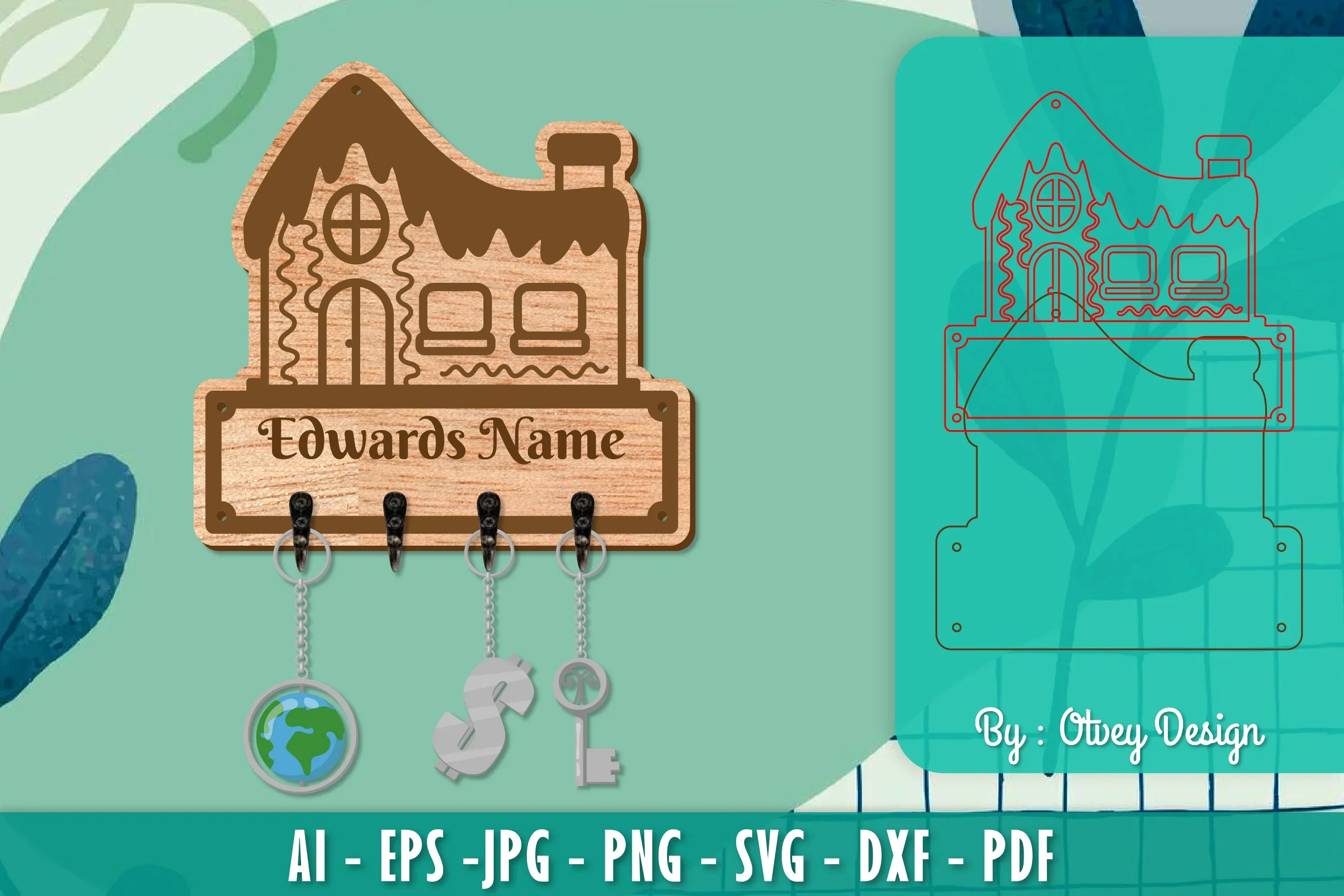 Christmas Family Keychain Home Key Holder SVG Bundle