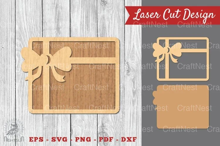 Christmas Gift Box Laser Cut Decoration Clipart Bundle