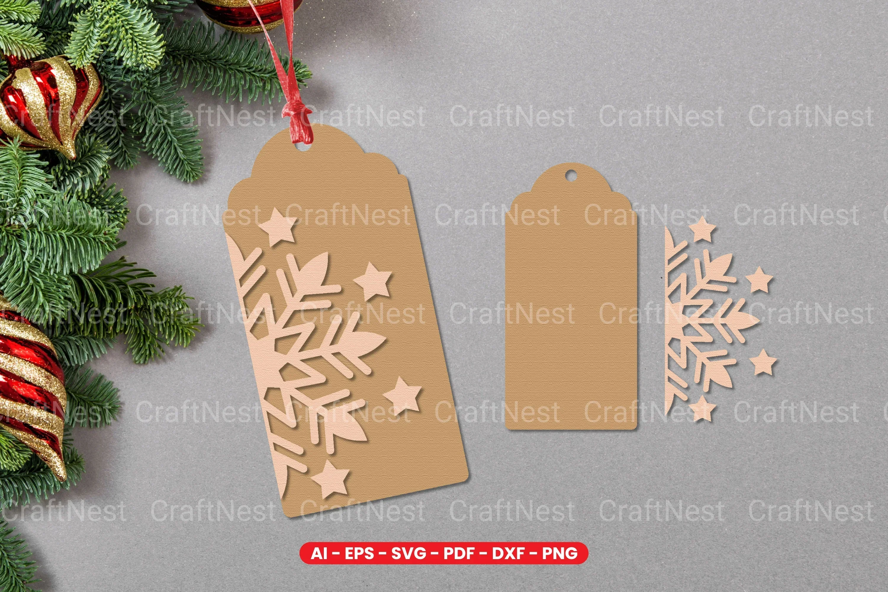 Christmas Gift Tag Laser Cut SVG Bundle