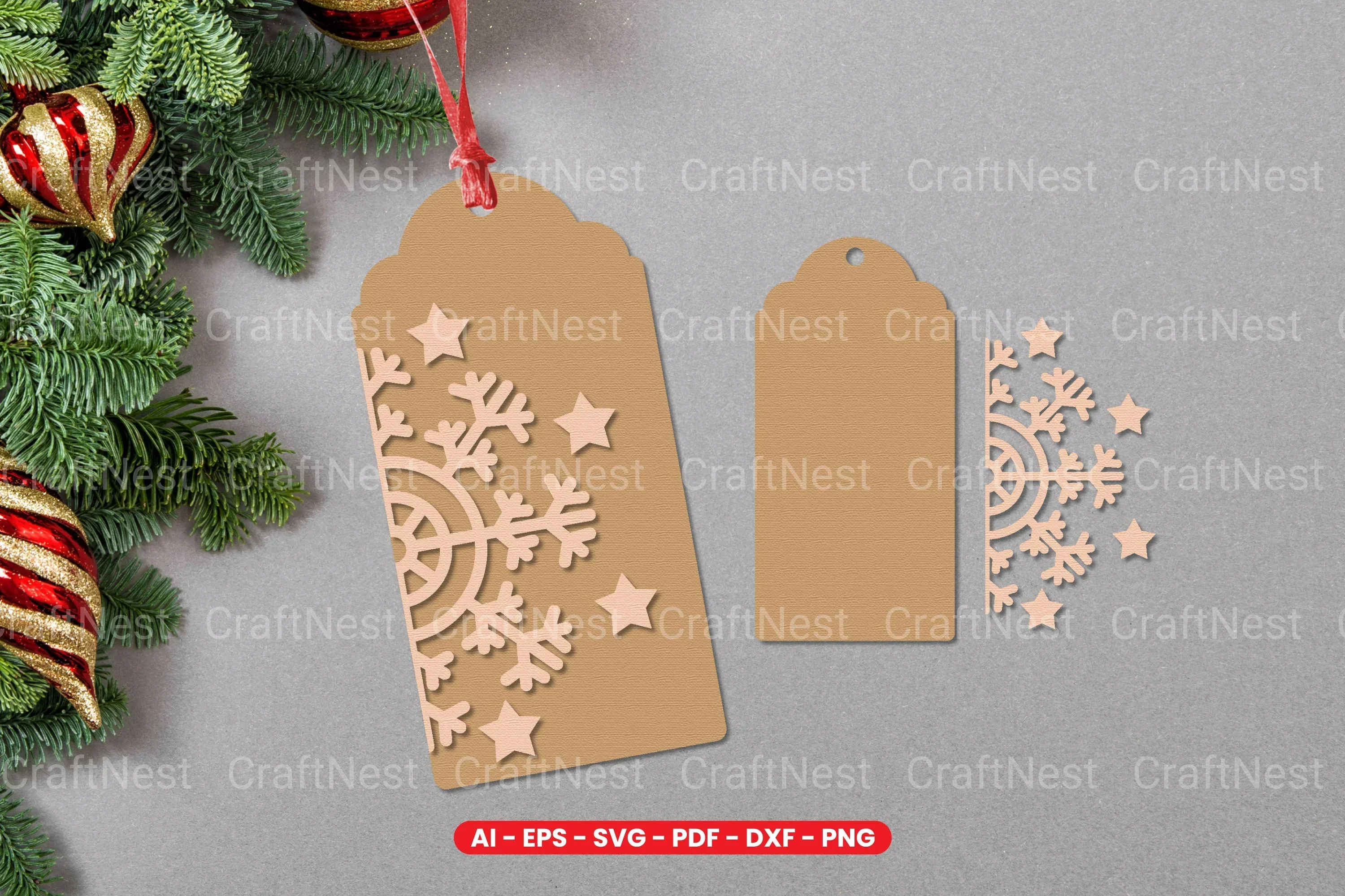 Christmas Gift Tag Laser Cut SVG Bundle