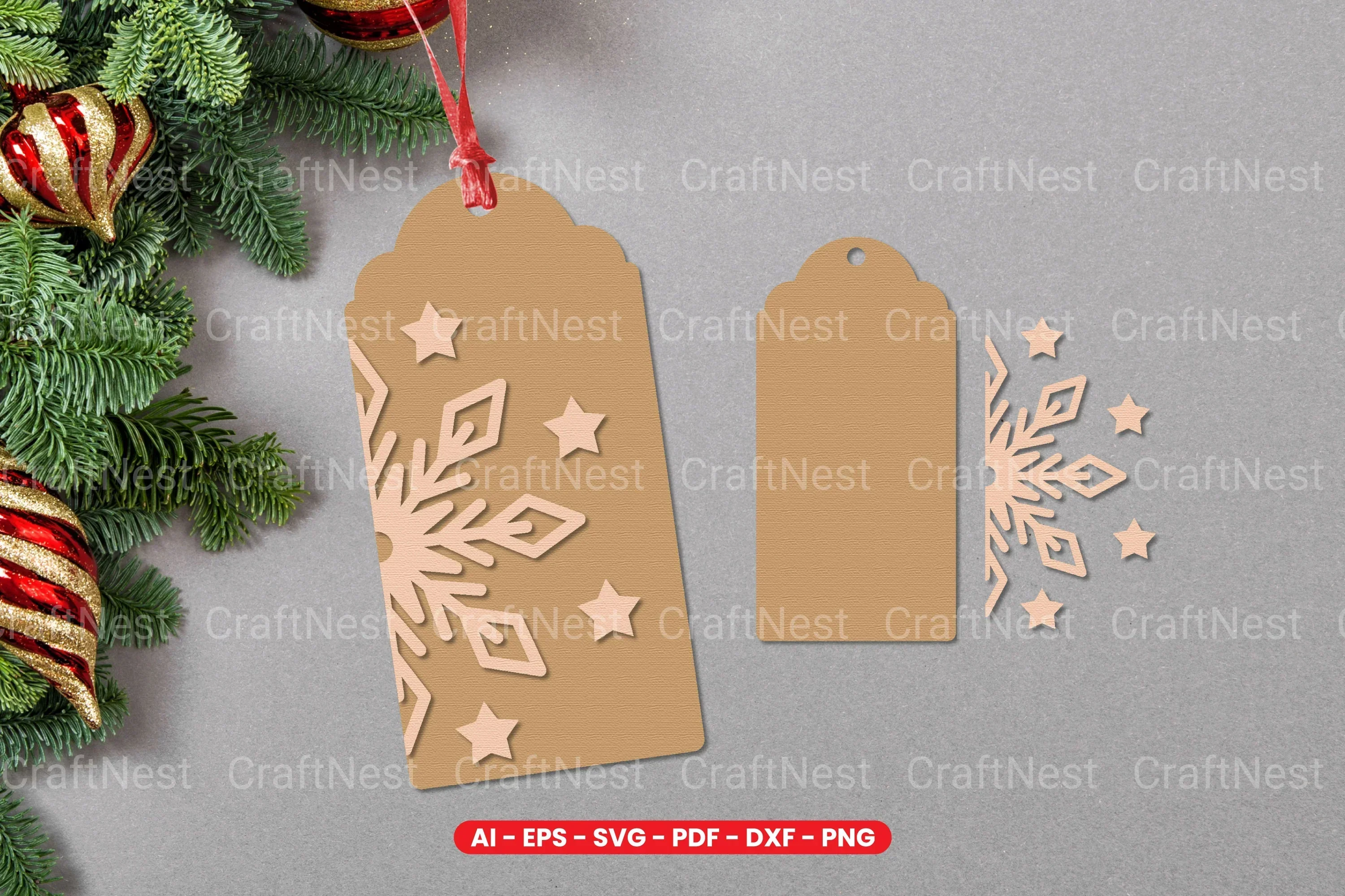 Christmas Gift Tag Laser Cut SVG Bundle