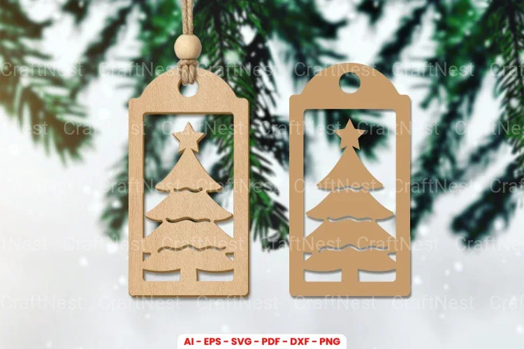 Christmas Gift Tag Laser Cut SVG Bundle