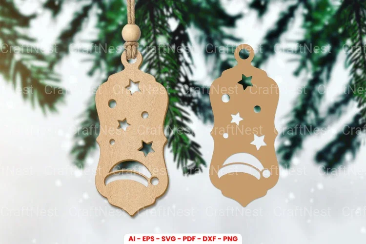 Christmas Gift Tag Laser Cut SVG Bundle - Clipart Bundle