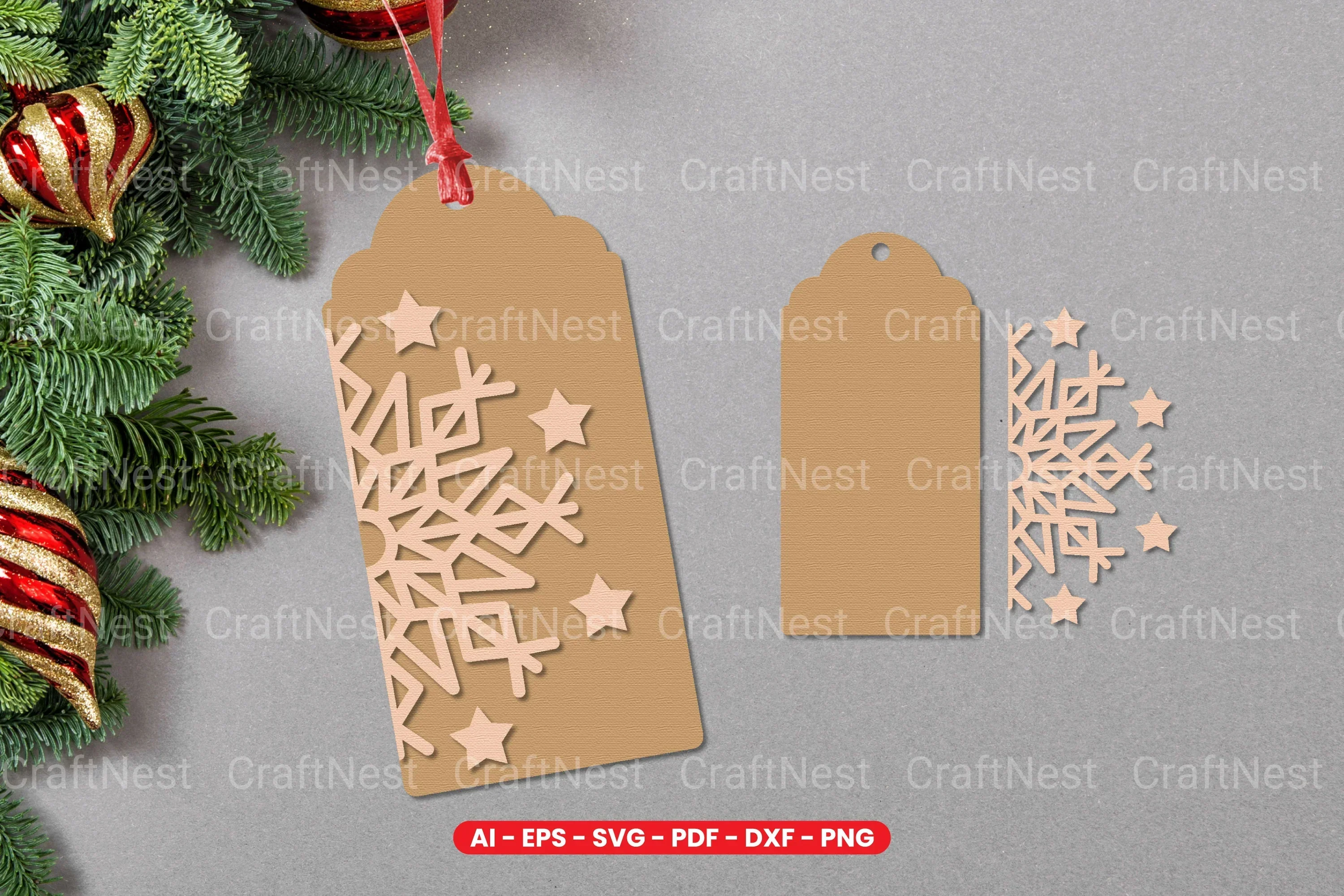 Christmas Gift Tag Laser Cut SVG Bundle