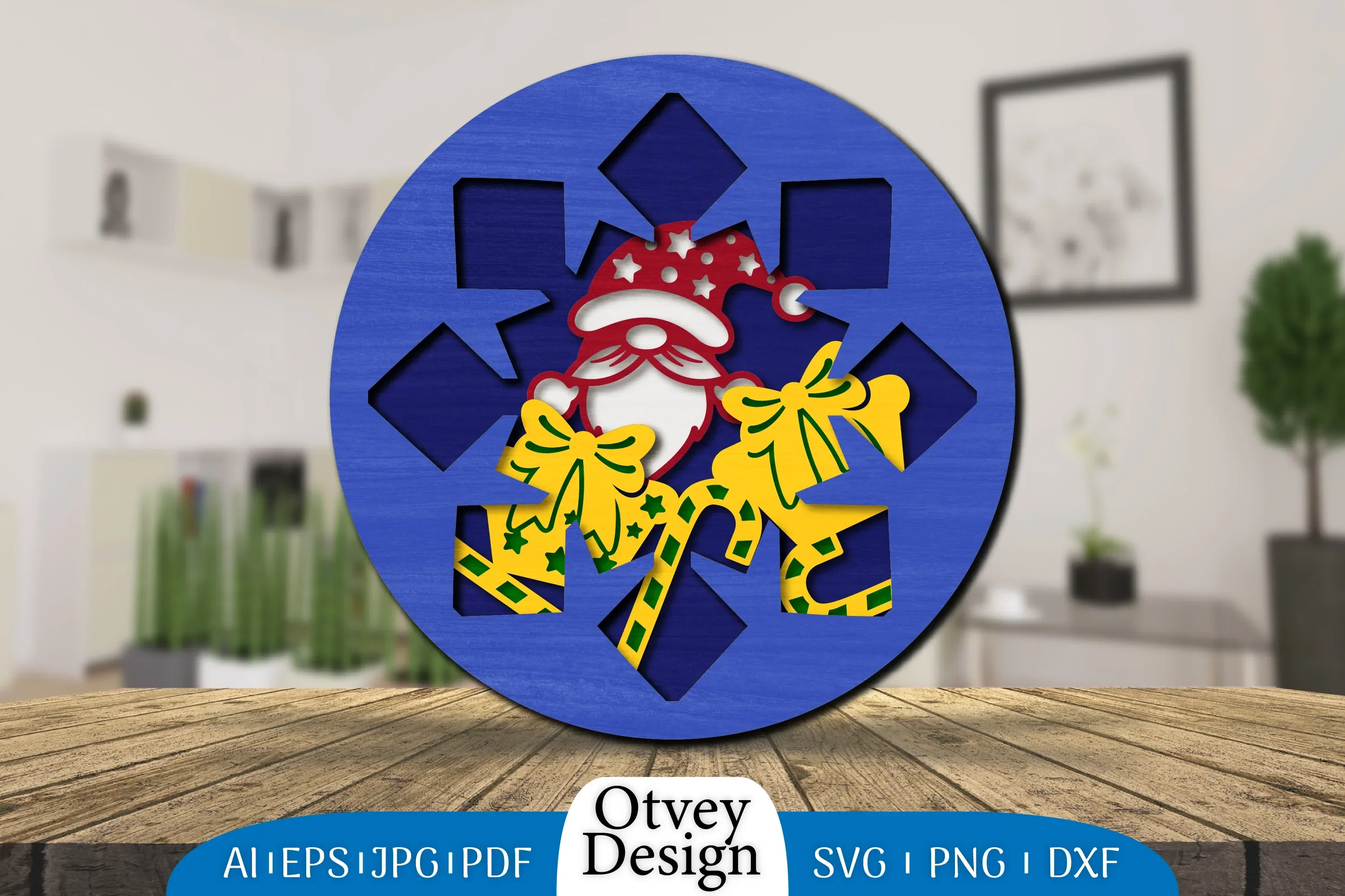 Christmas Gnome 3D Layered Lasercut SVG Bundle