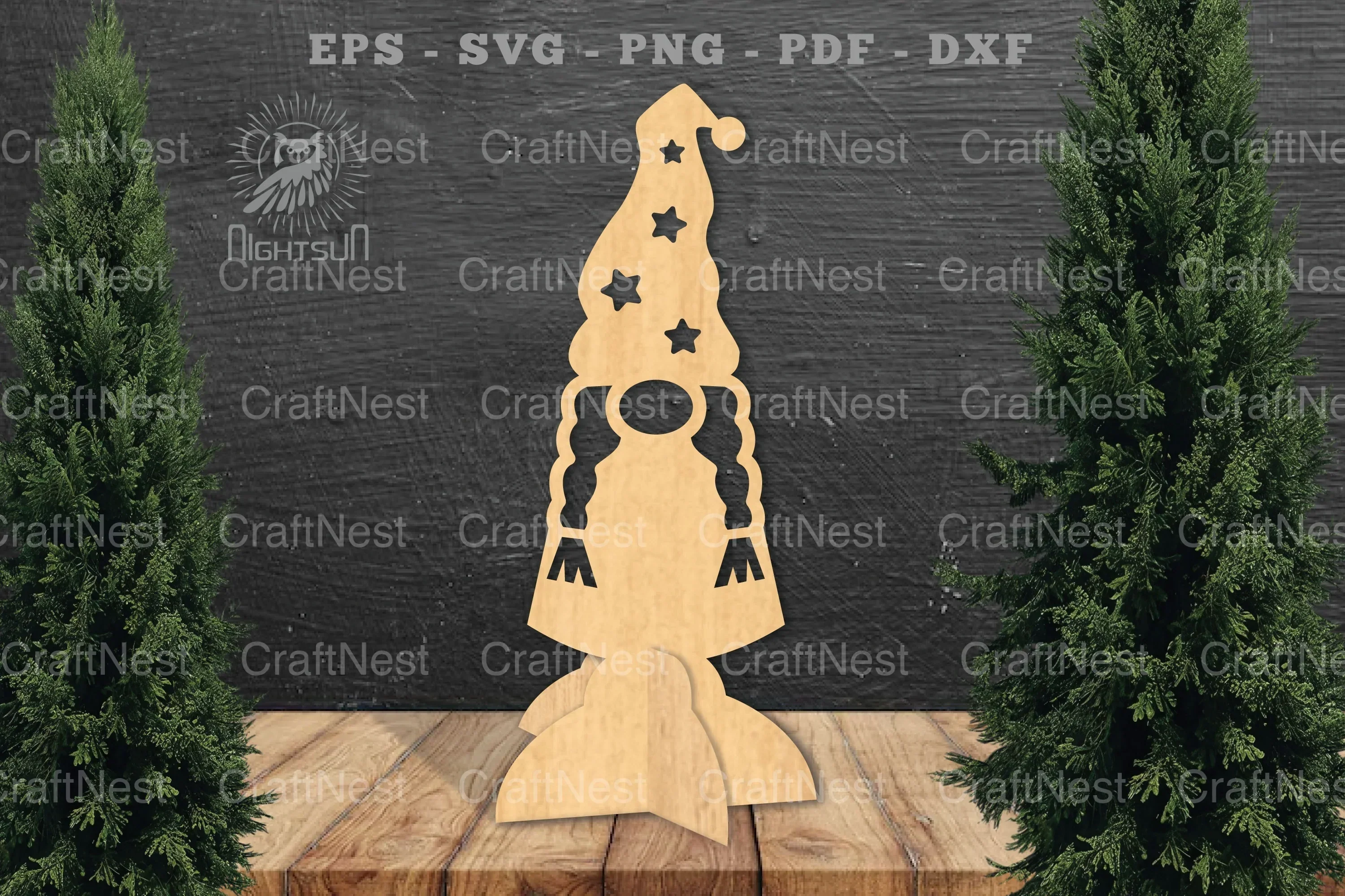 Christmas Gnome Laser Cut Home Decor Clipart Bundle