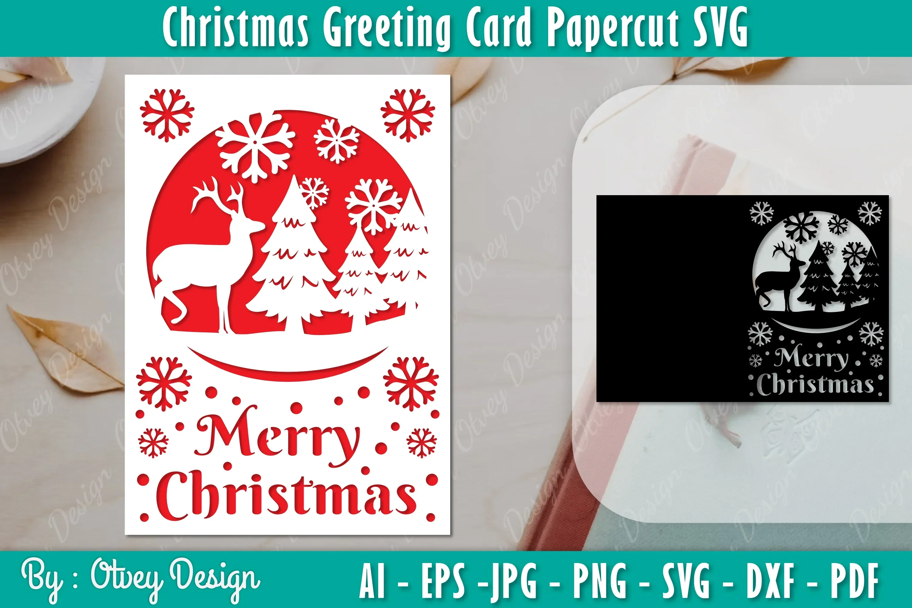 Christmas Greeting Card SVG Bundle
