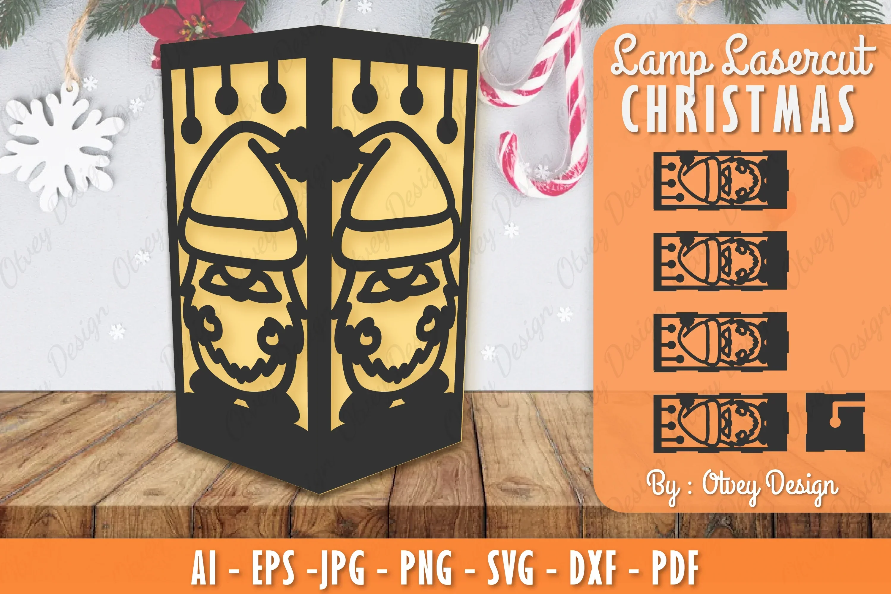 Christmas Lamp Lasercut SVG Bundle