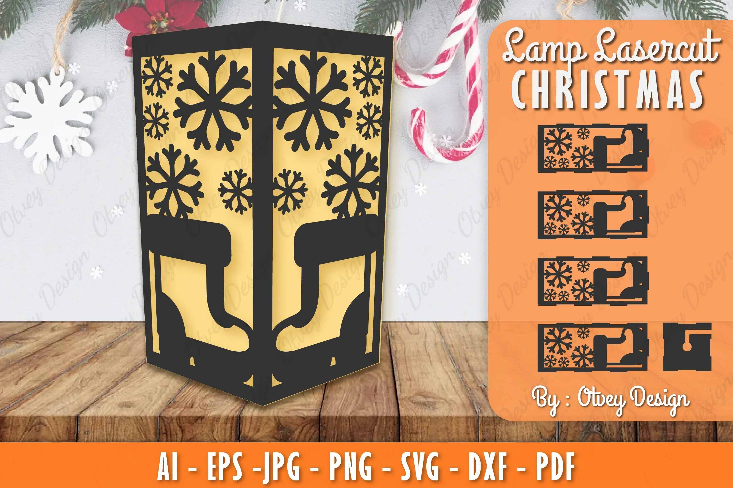 Christmas Lamp Lasercut SVG Bundle