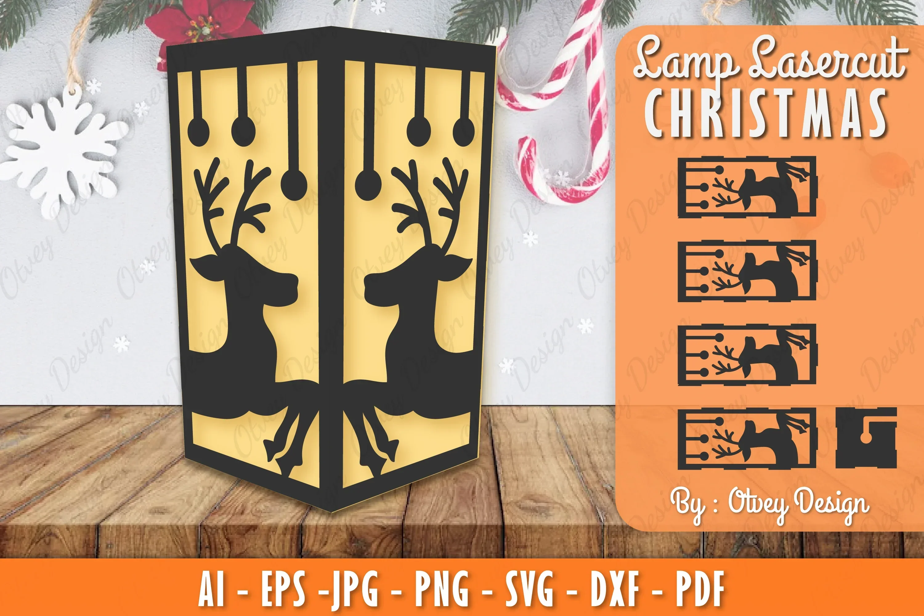 Christmas Lamp Lasercut SVG Bundle