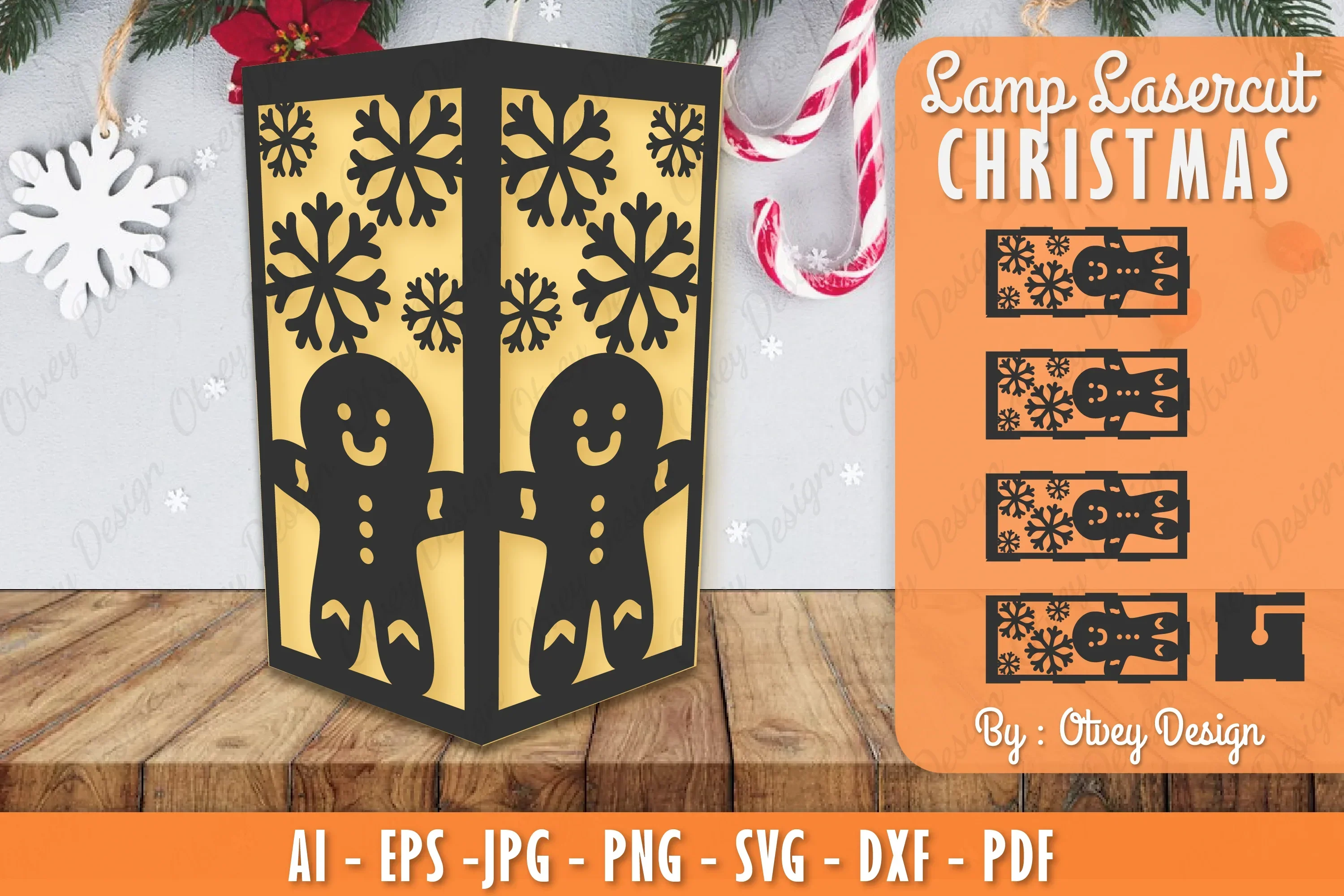 Christmas Lamp Lasercut SVG Bundle