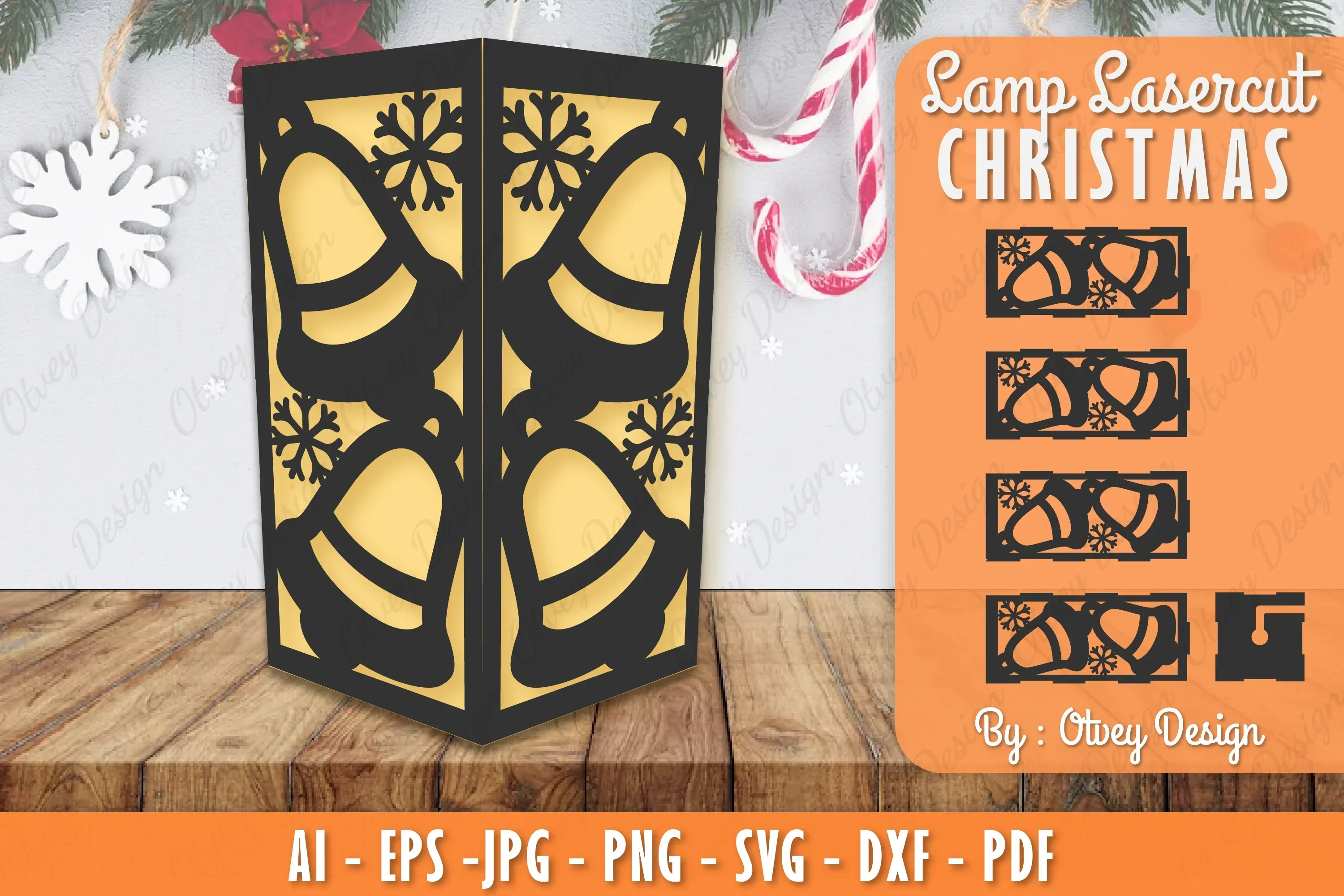 Christmas Lamp Lasercut SVG Bundle