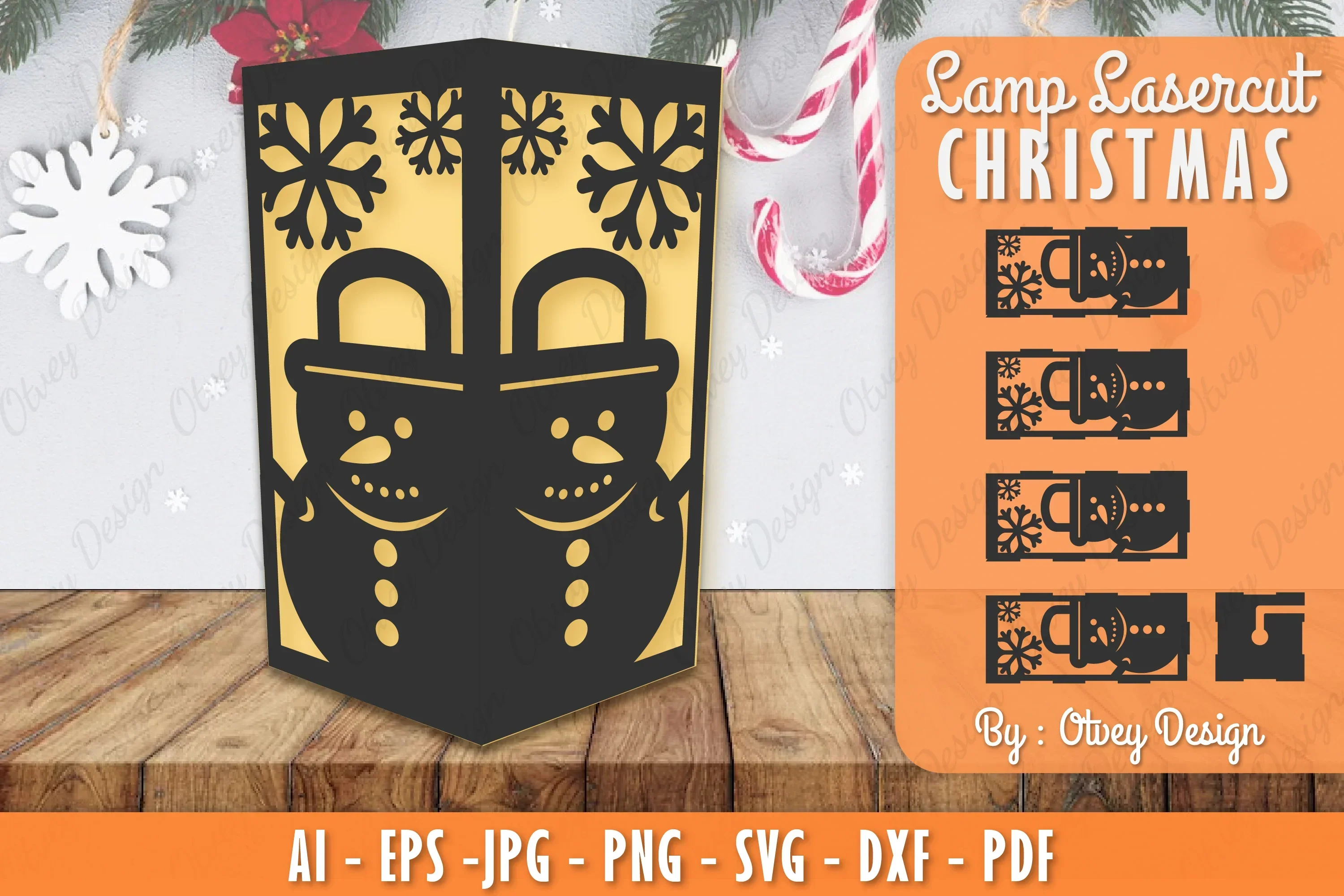 Christmas Lamp Lasercut SVG Bundle