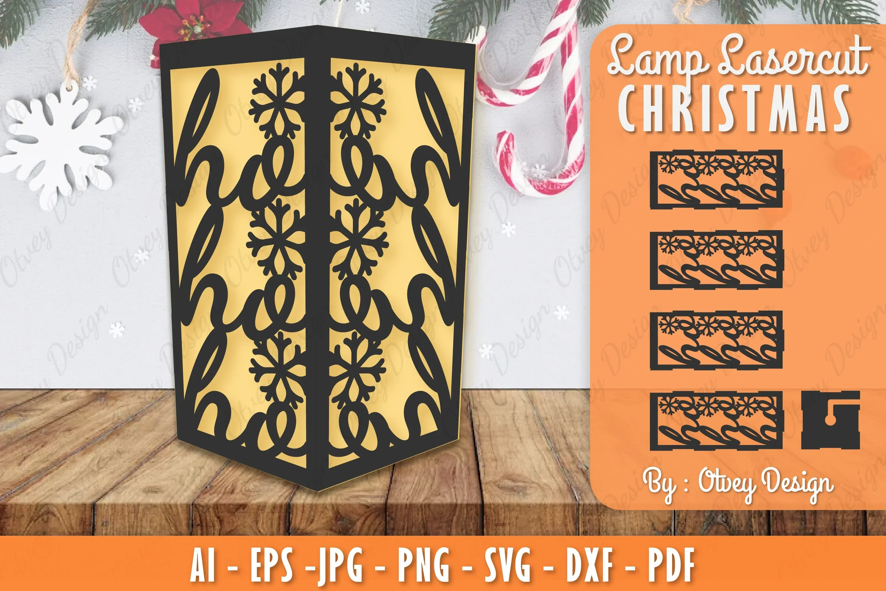 Christmas Lamp Lasercut SVG Bundle