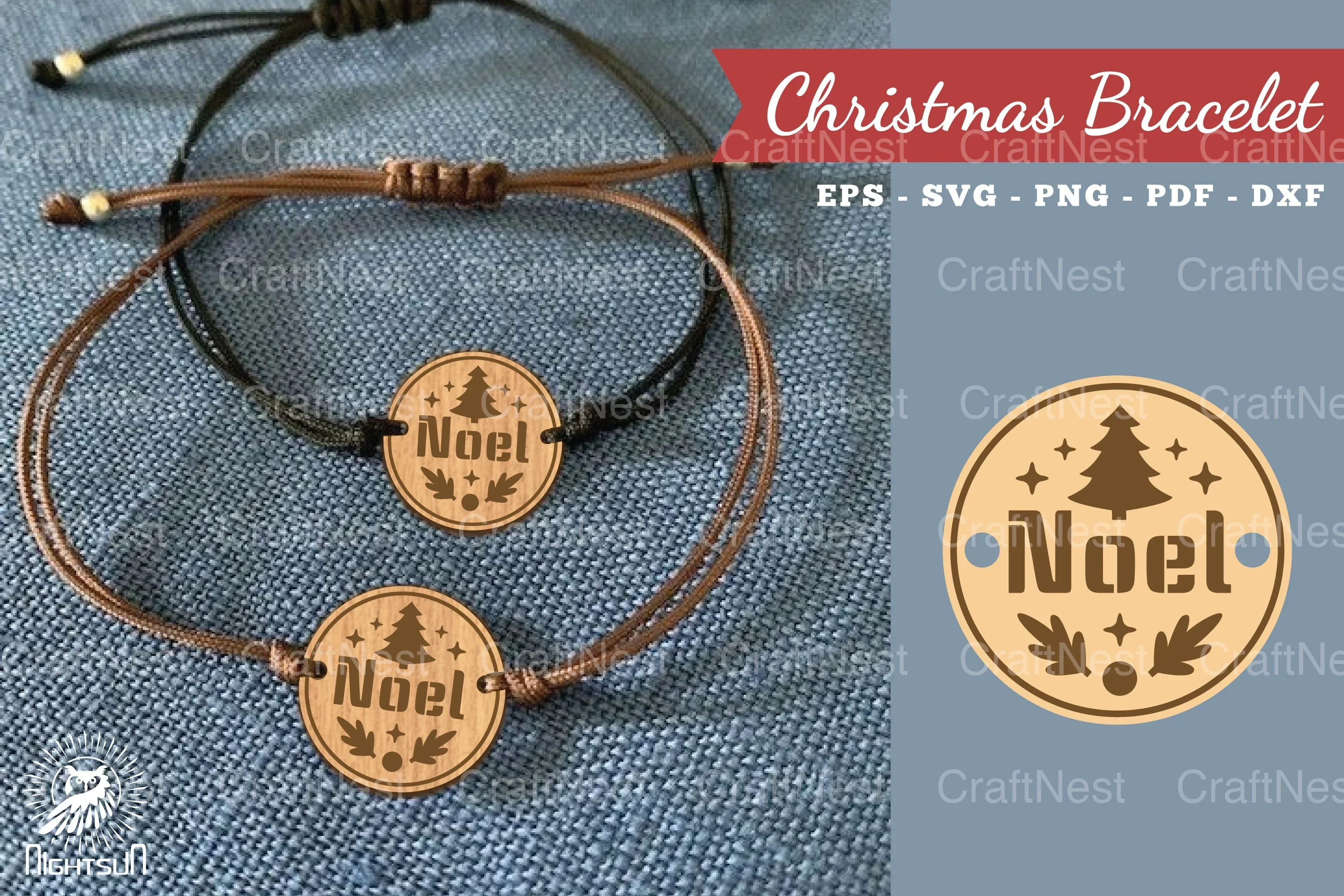 Christmas Laser Cut Bracelet SVG Bundle