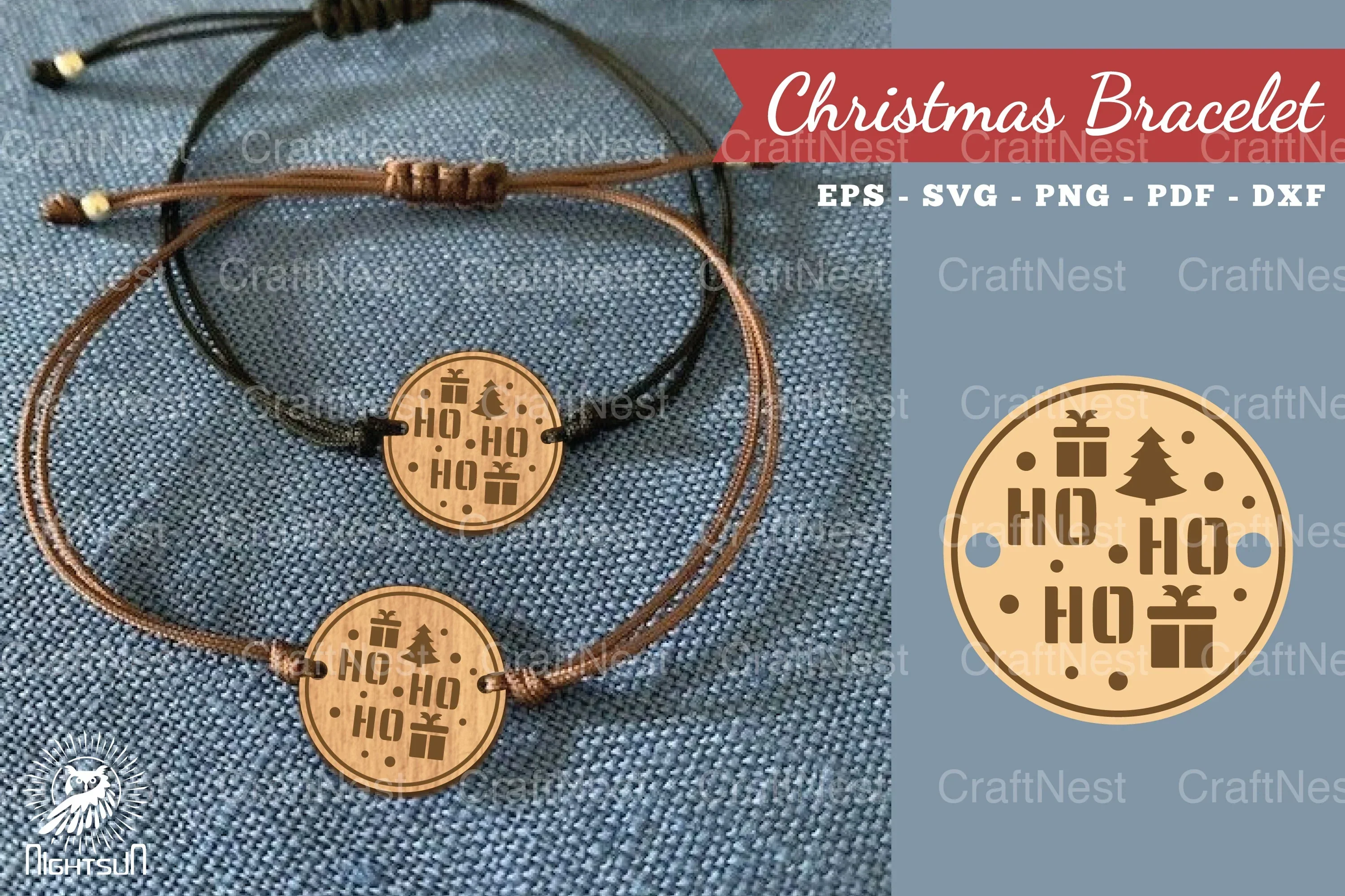 Christmas Laser Cut Bracelet SVG Bundle