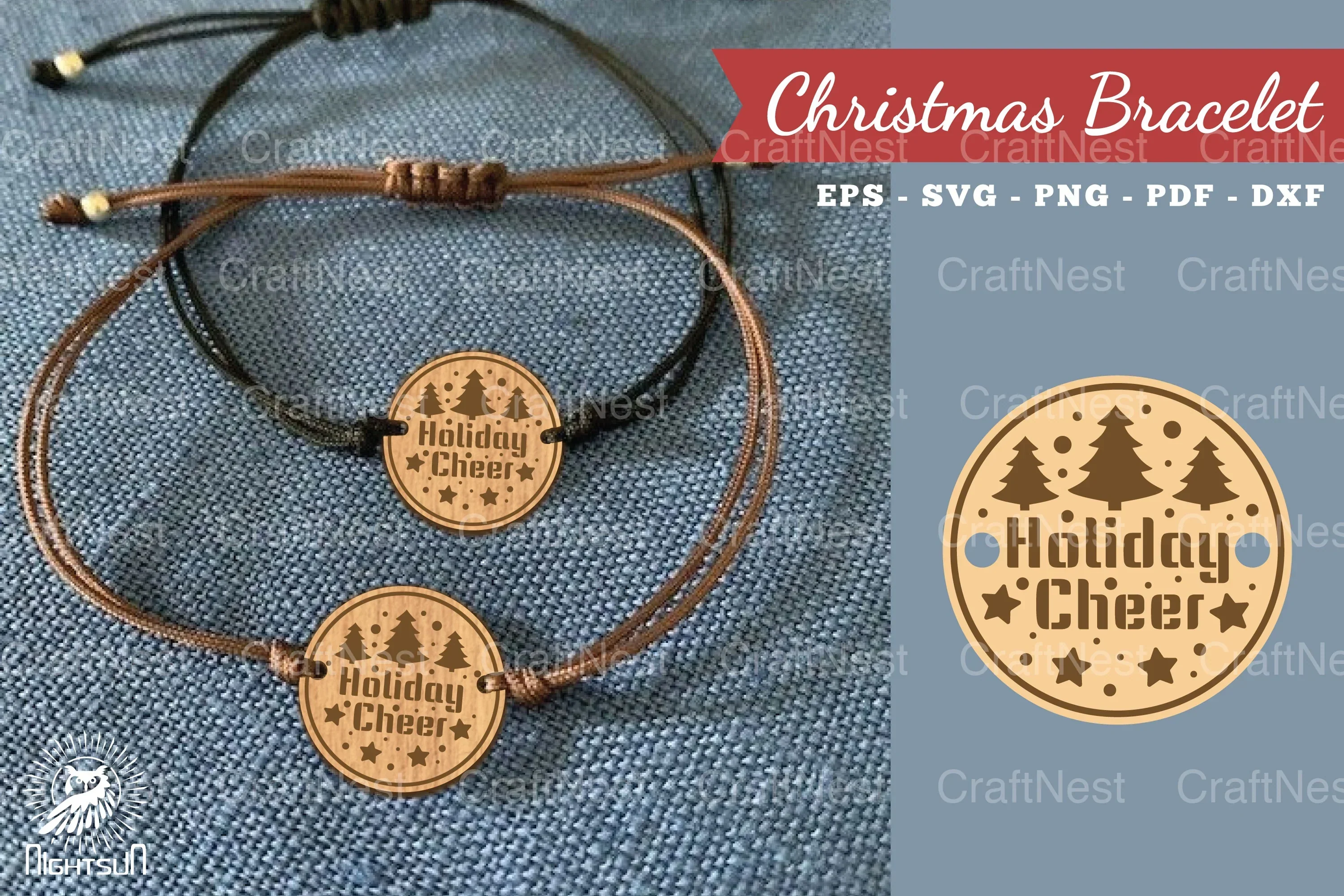 Christmas Laser Cut Bracelet SVG Bundle