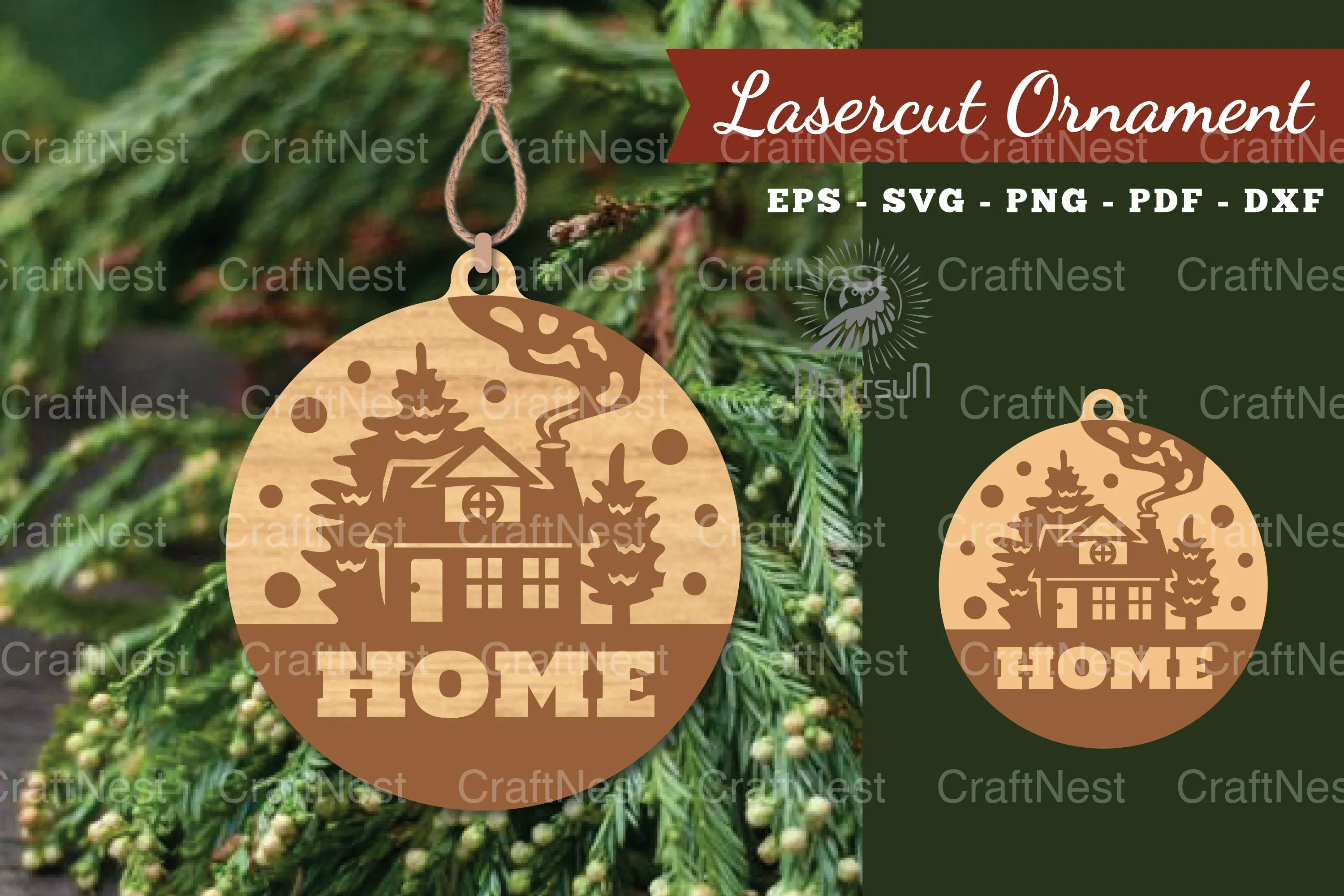 Christmas Laser Cut Ornament Clipart Bundle