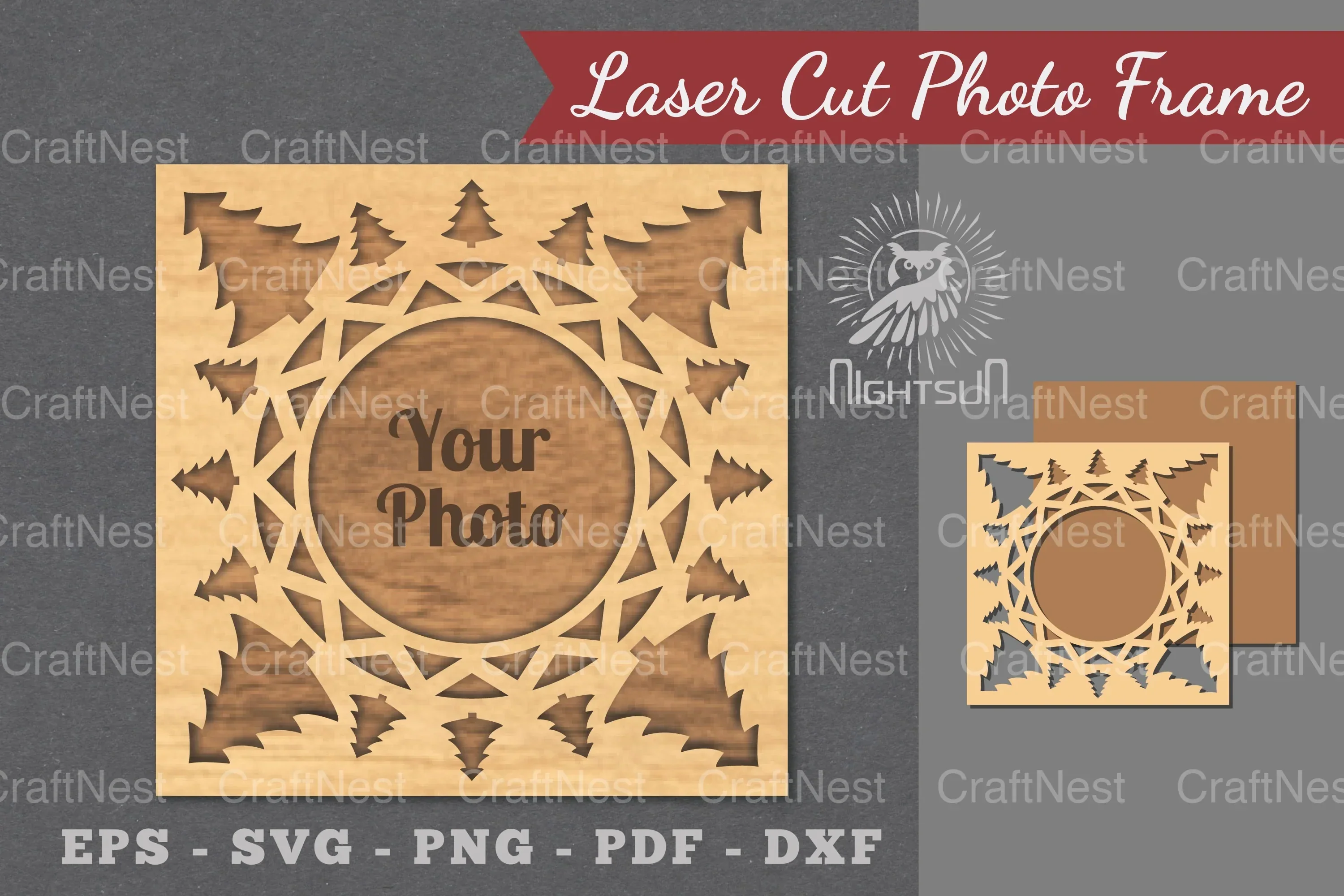 Christmas Laser Cut Photo Frame Clipart Bundle