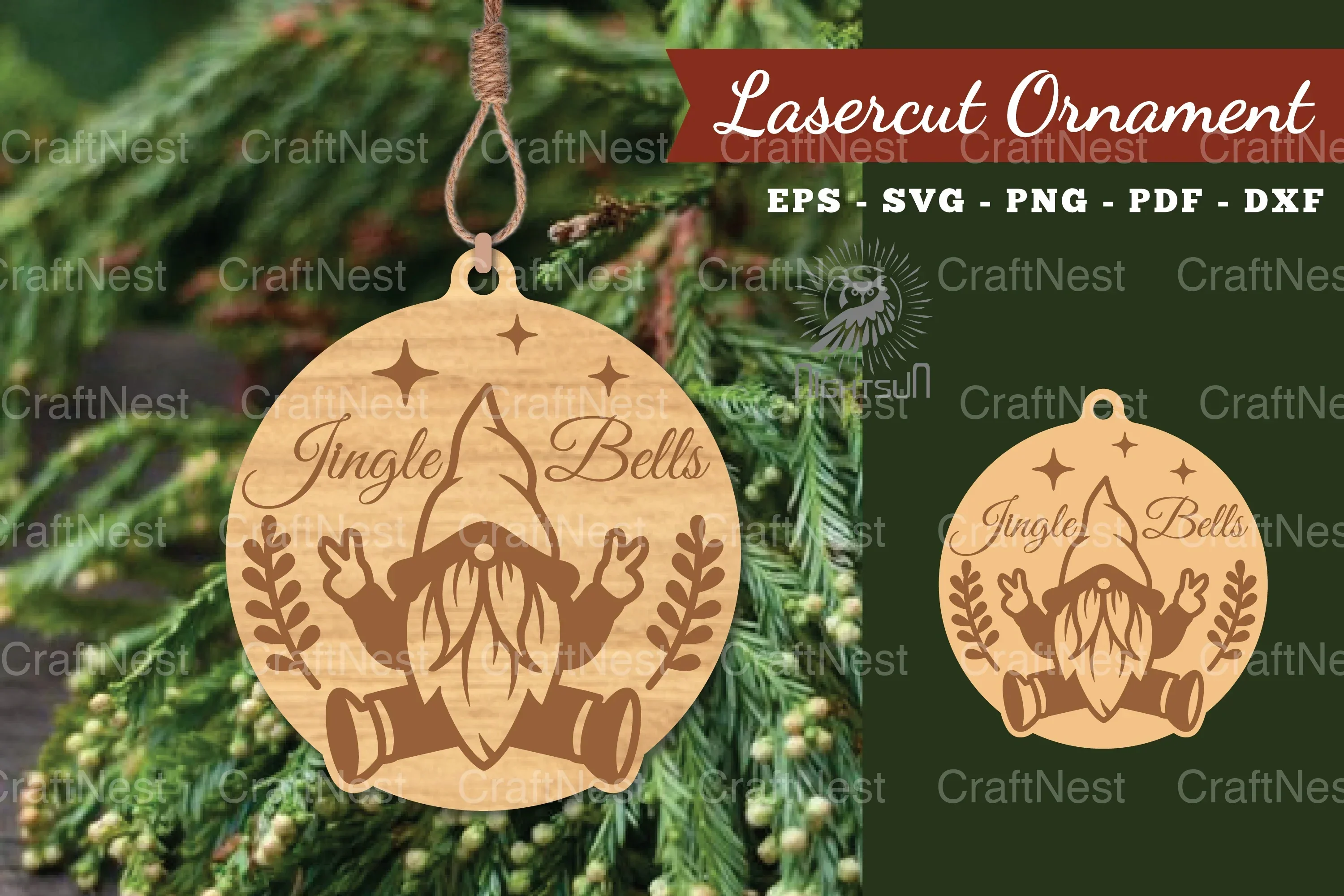 Christmas Lasercut Ornament Clipart Bundle