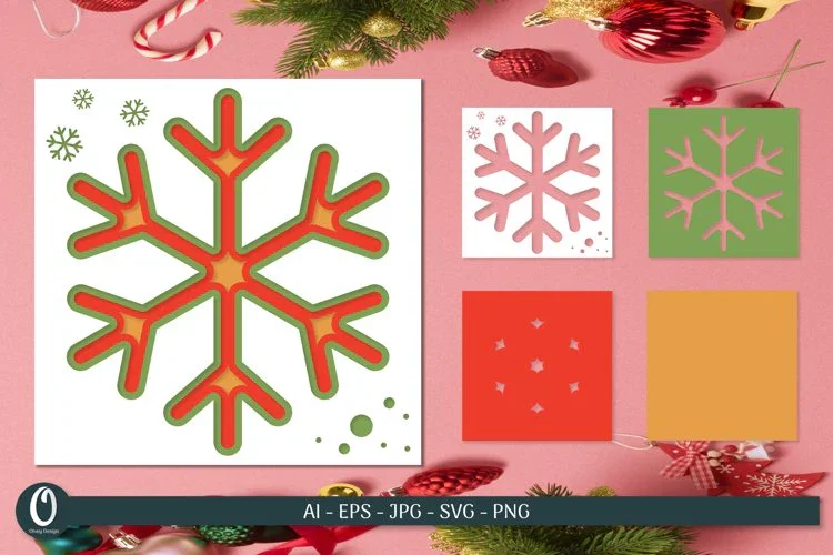 Christmas Layered Papercut Cards SVG Bundle