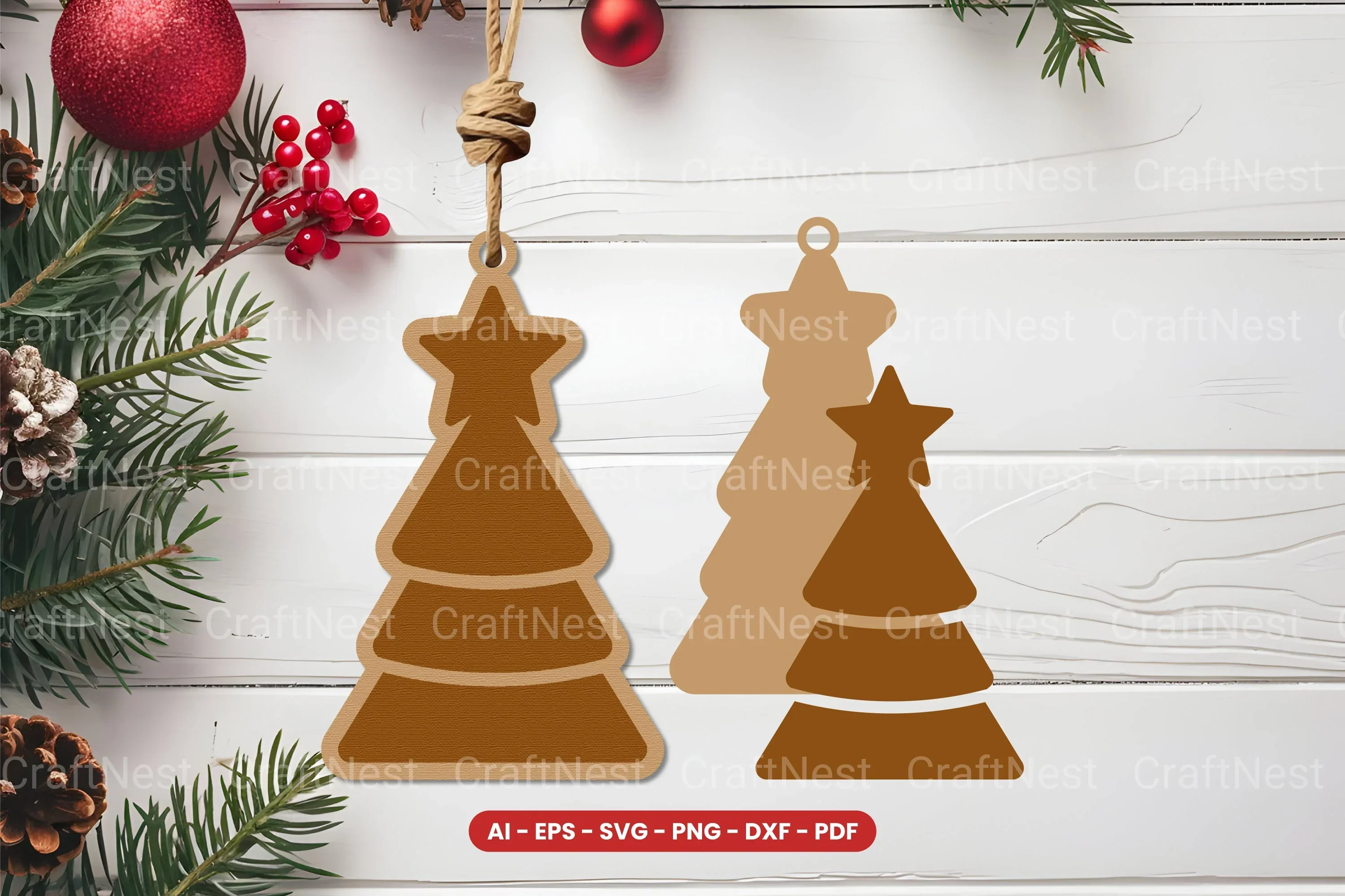Christmas Ornament Laser Cut SVG Bundle