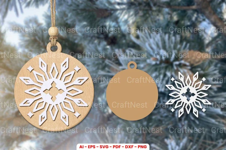 Christmas Ornament Laser Cut SVG Bundle