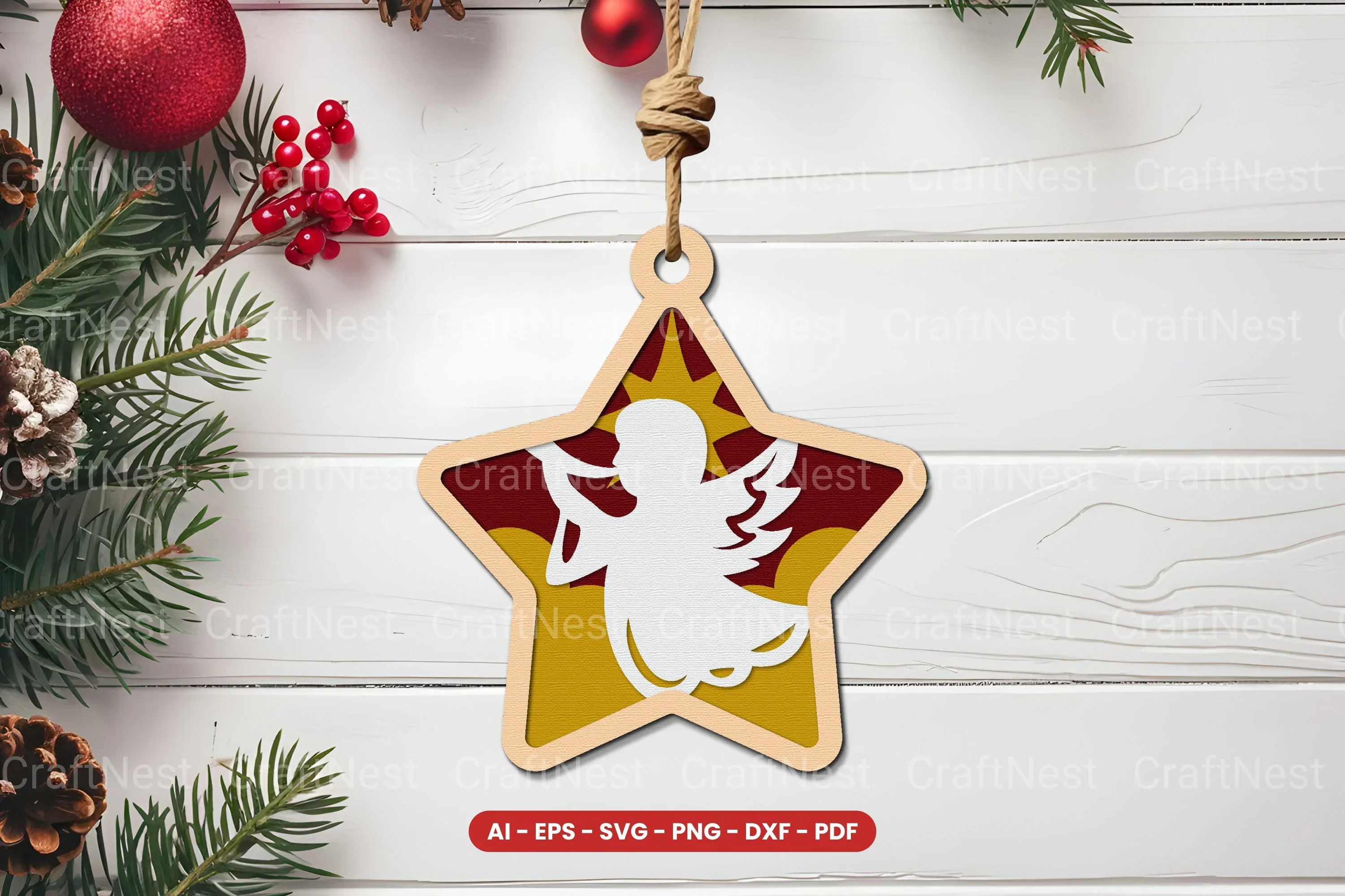 Christmas Ornament Laser Cut SVG Bundle