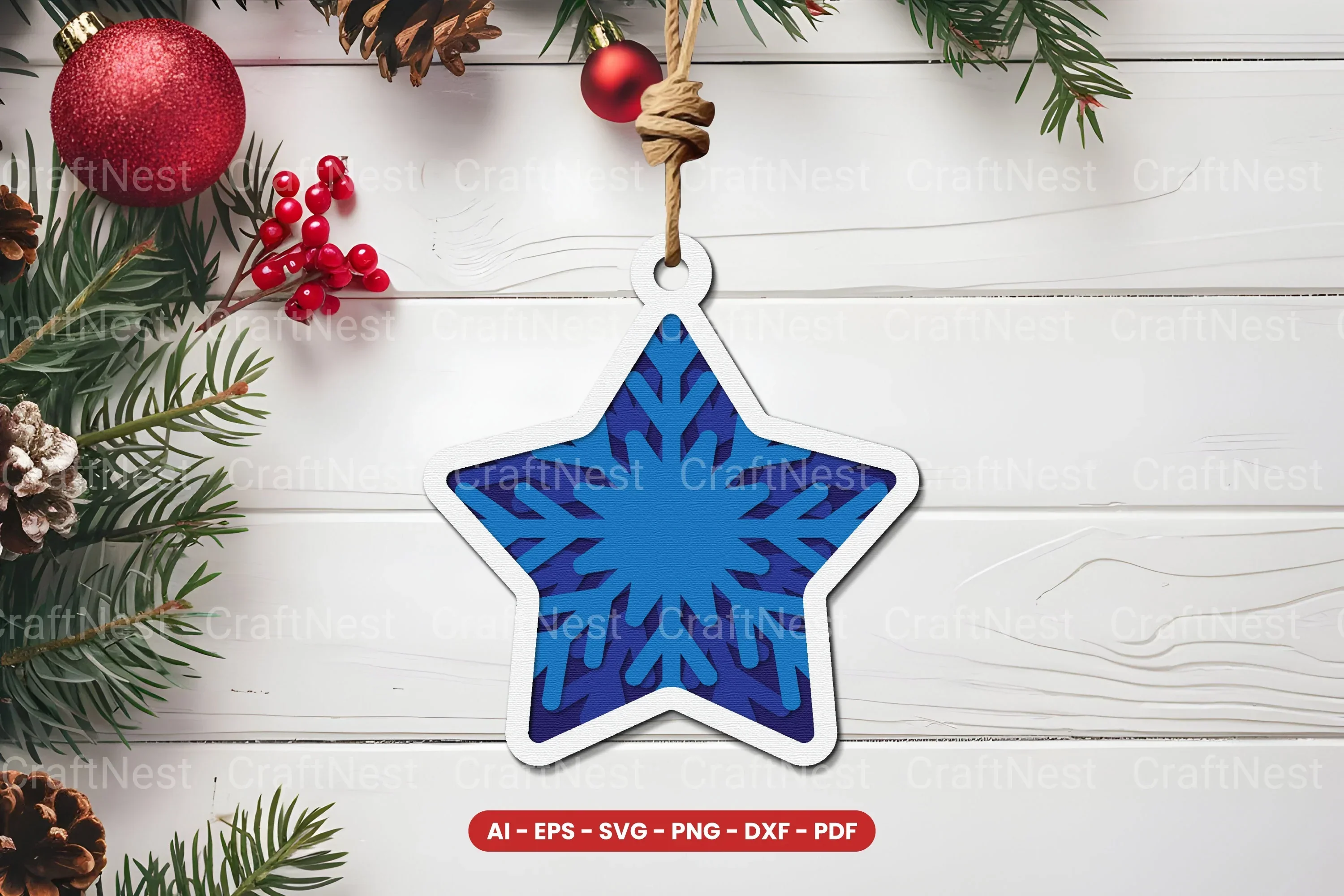 Christmas Ornament Laser Cut SVG Bundle