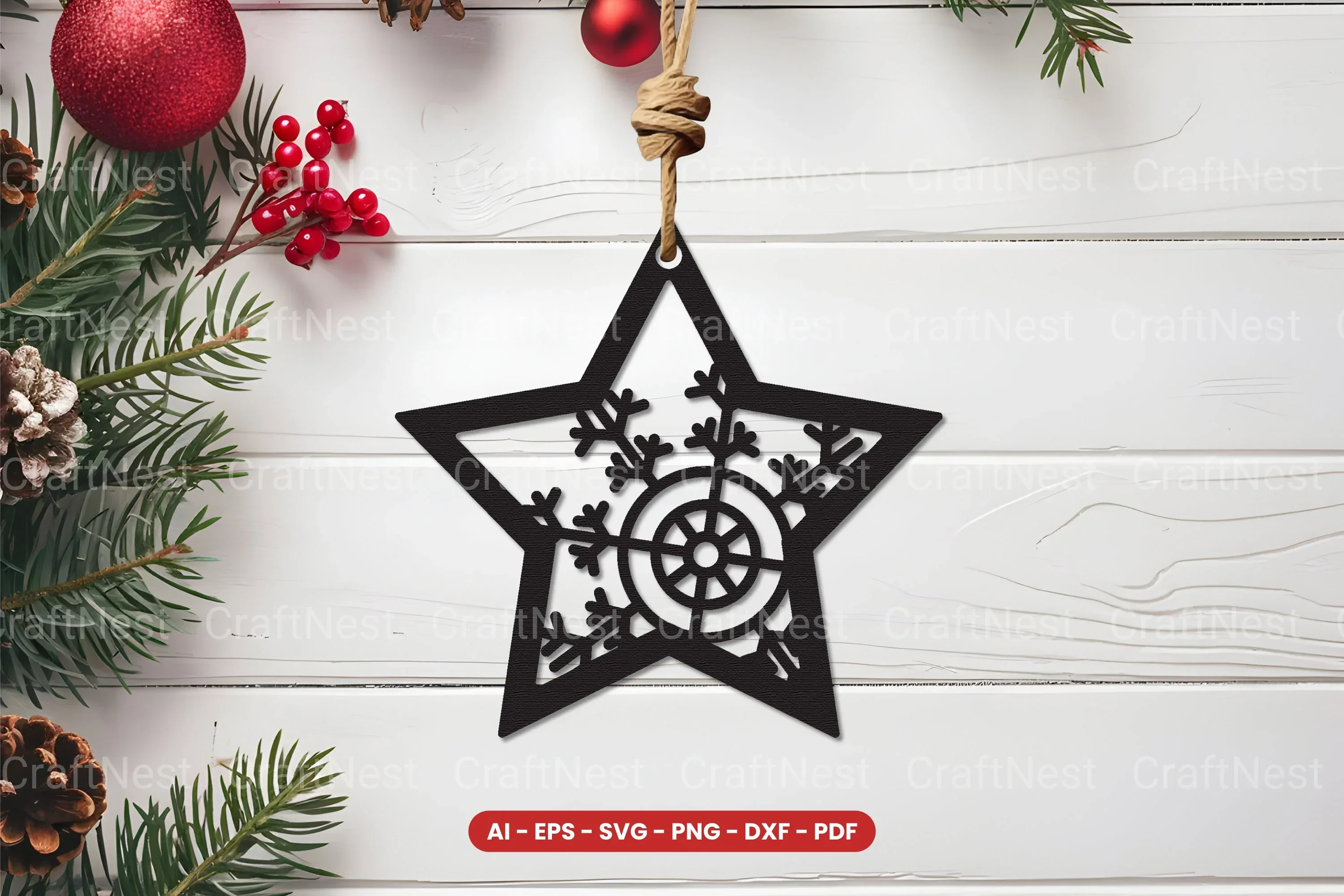 Christmas Ornament Laser Cut SVG Bundle