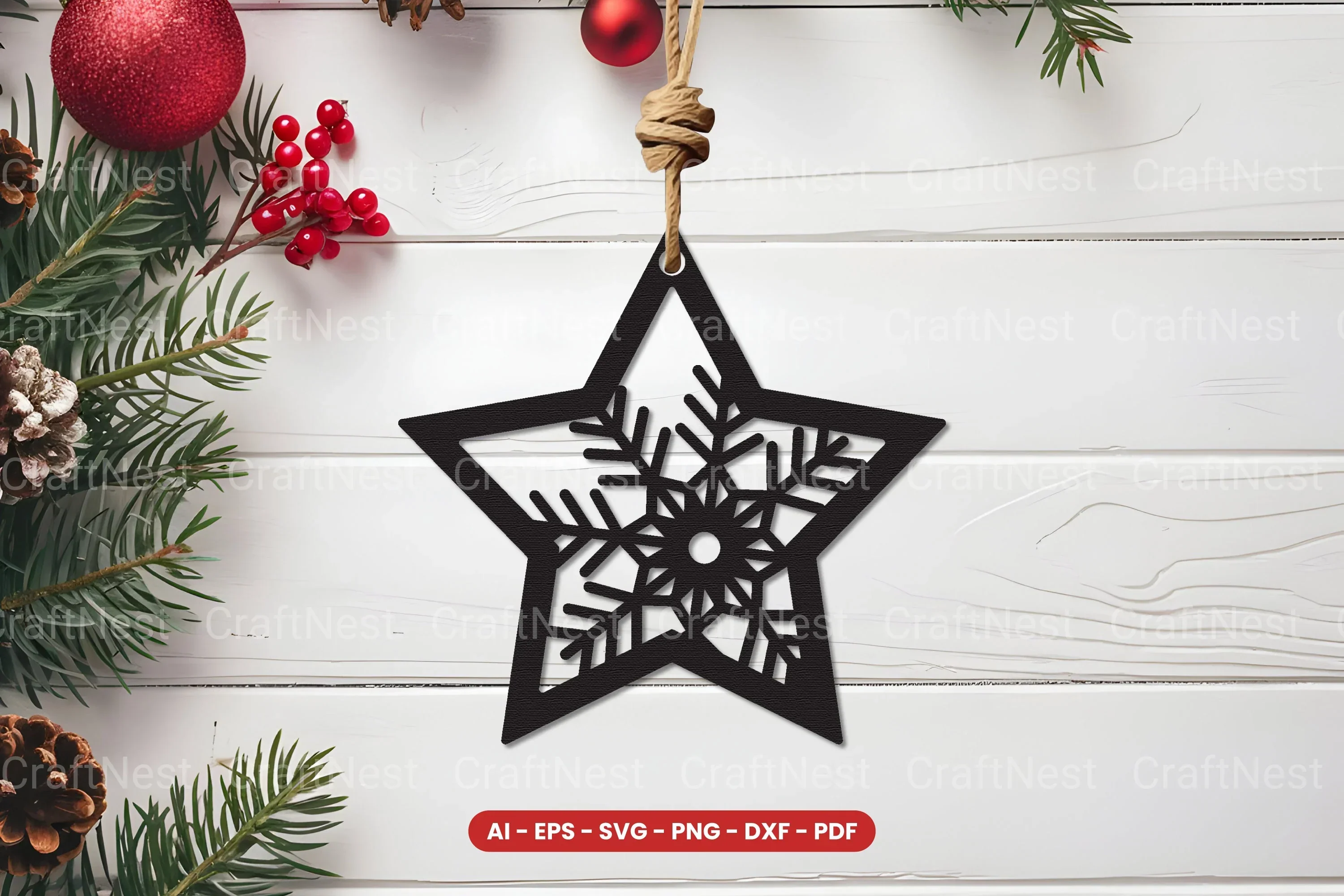Christmas Ornament Laser Cut SVG Bundle