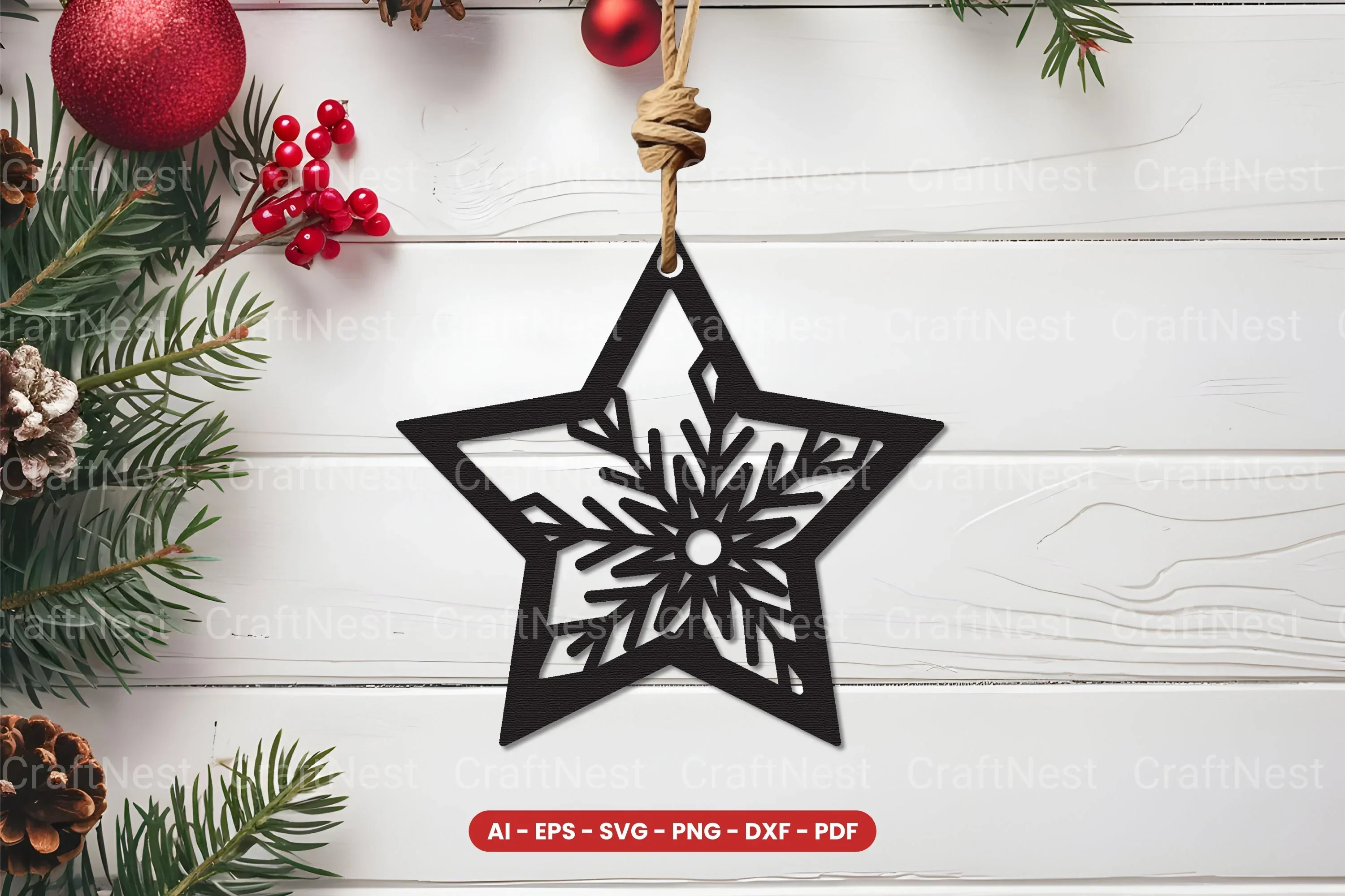 Christmas Ornament Laser Cut SVG Bundle
