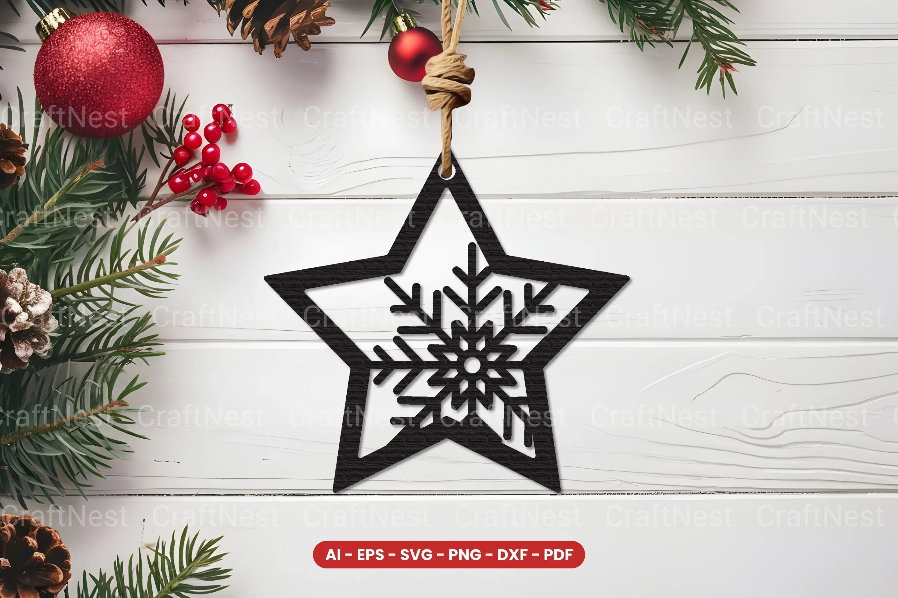 Christmas Ornament Laser Cut SVG Bundle