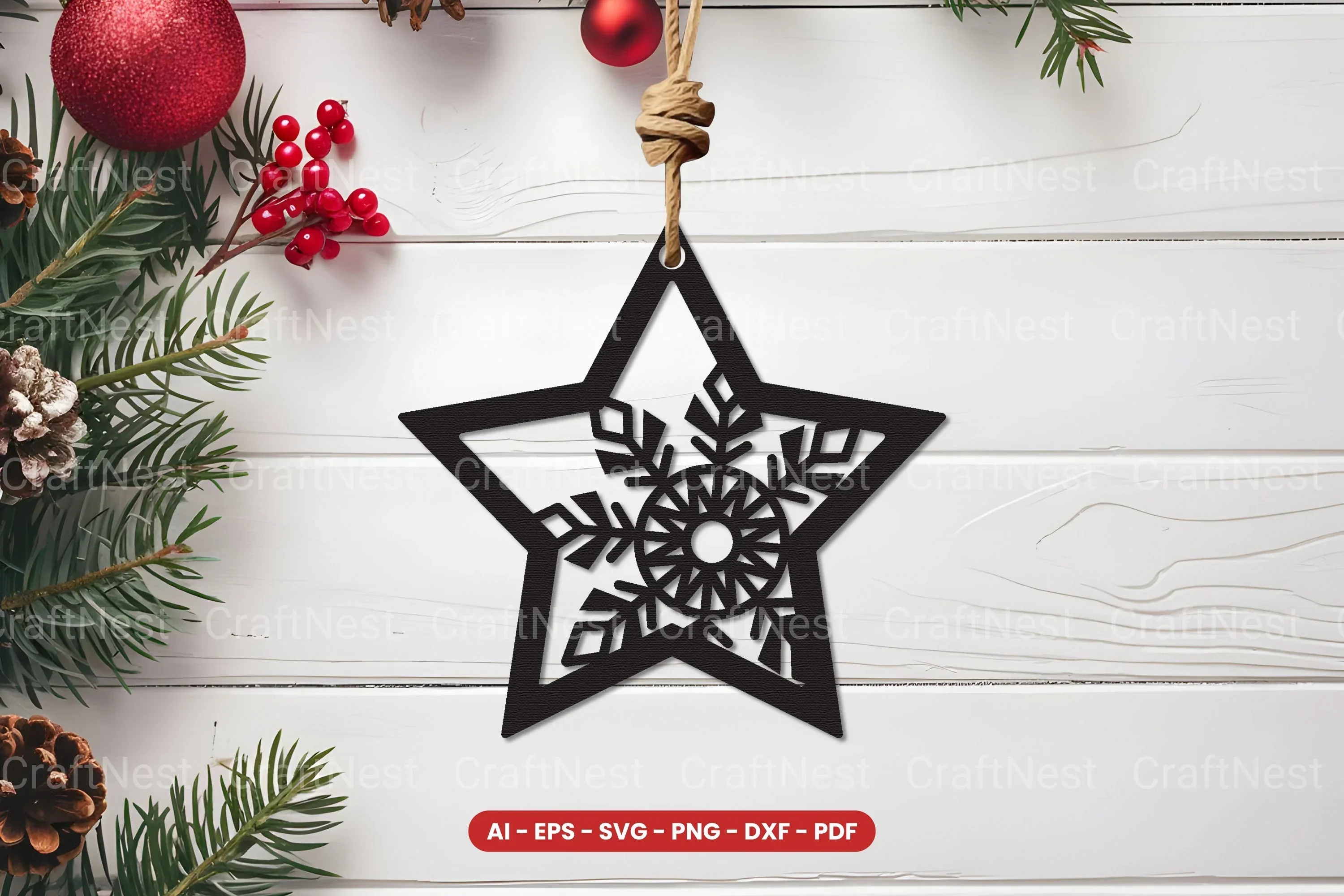 Christmas Ornament Laser Cut SVG Bundle