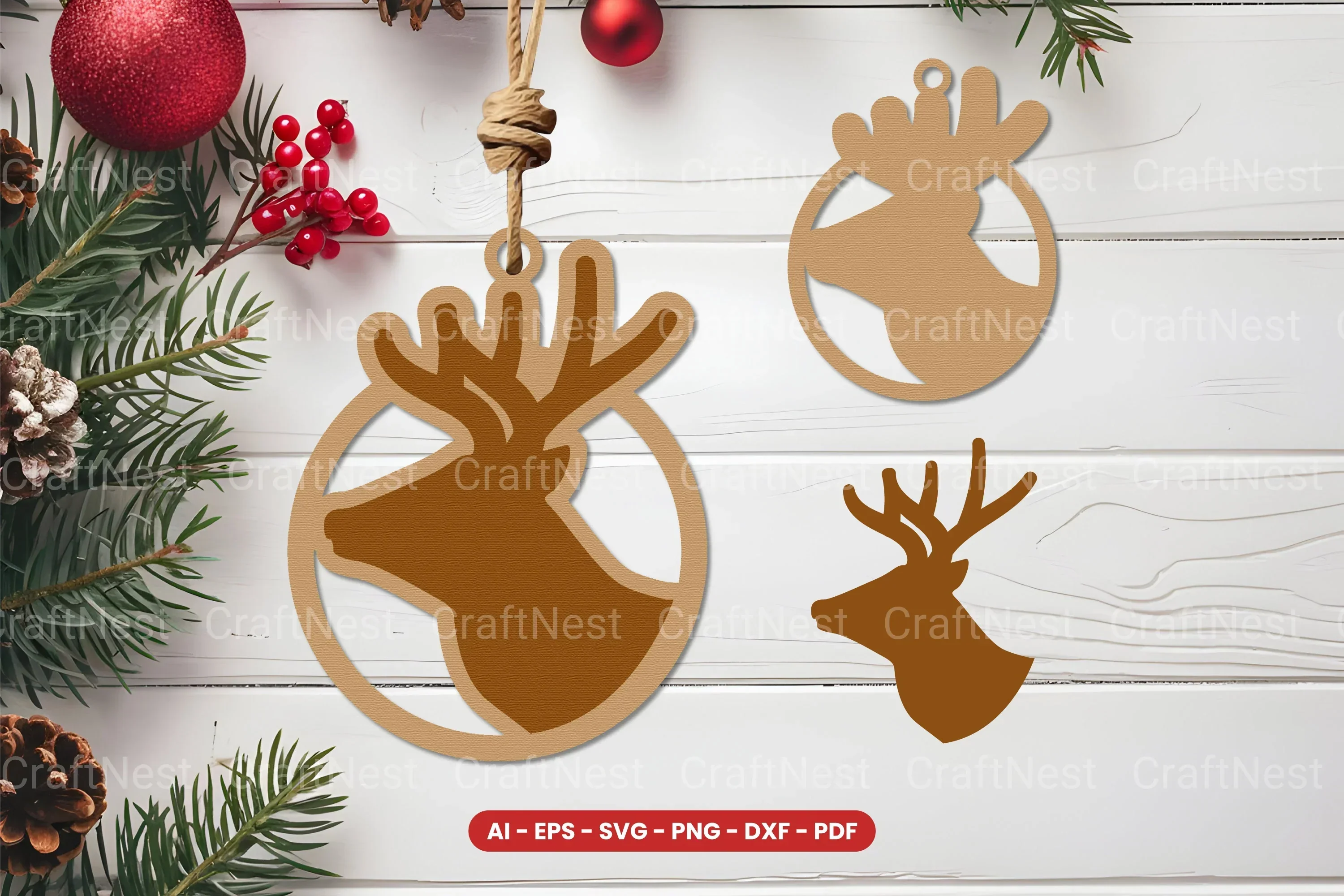 Christmas Ornament Laser Cut SVG Bundle