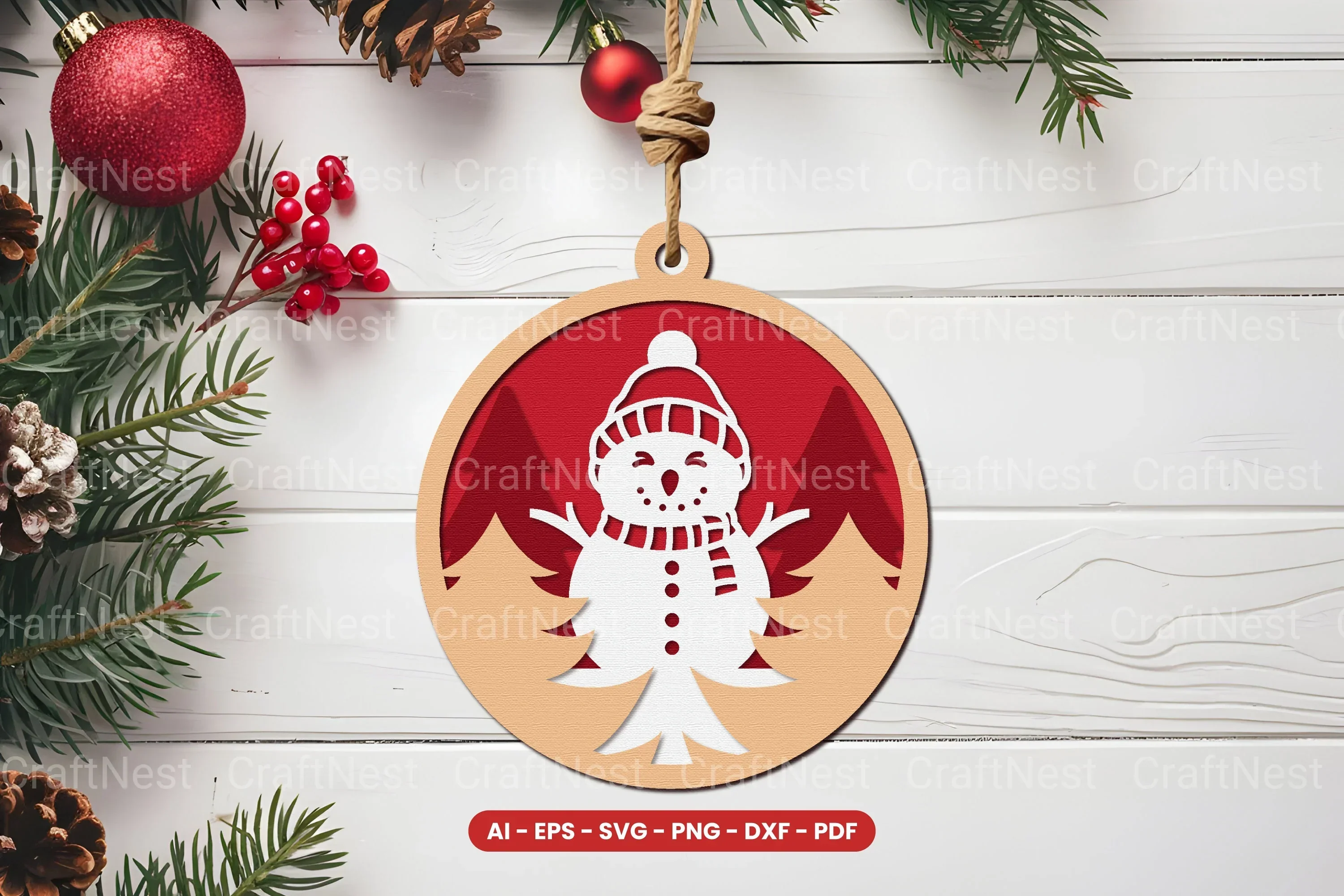 Christmas Ornament Laser Cut SVG Bundle