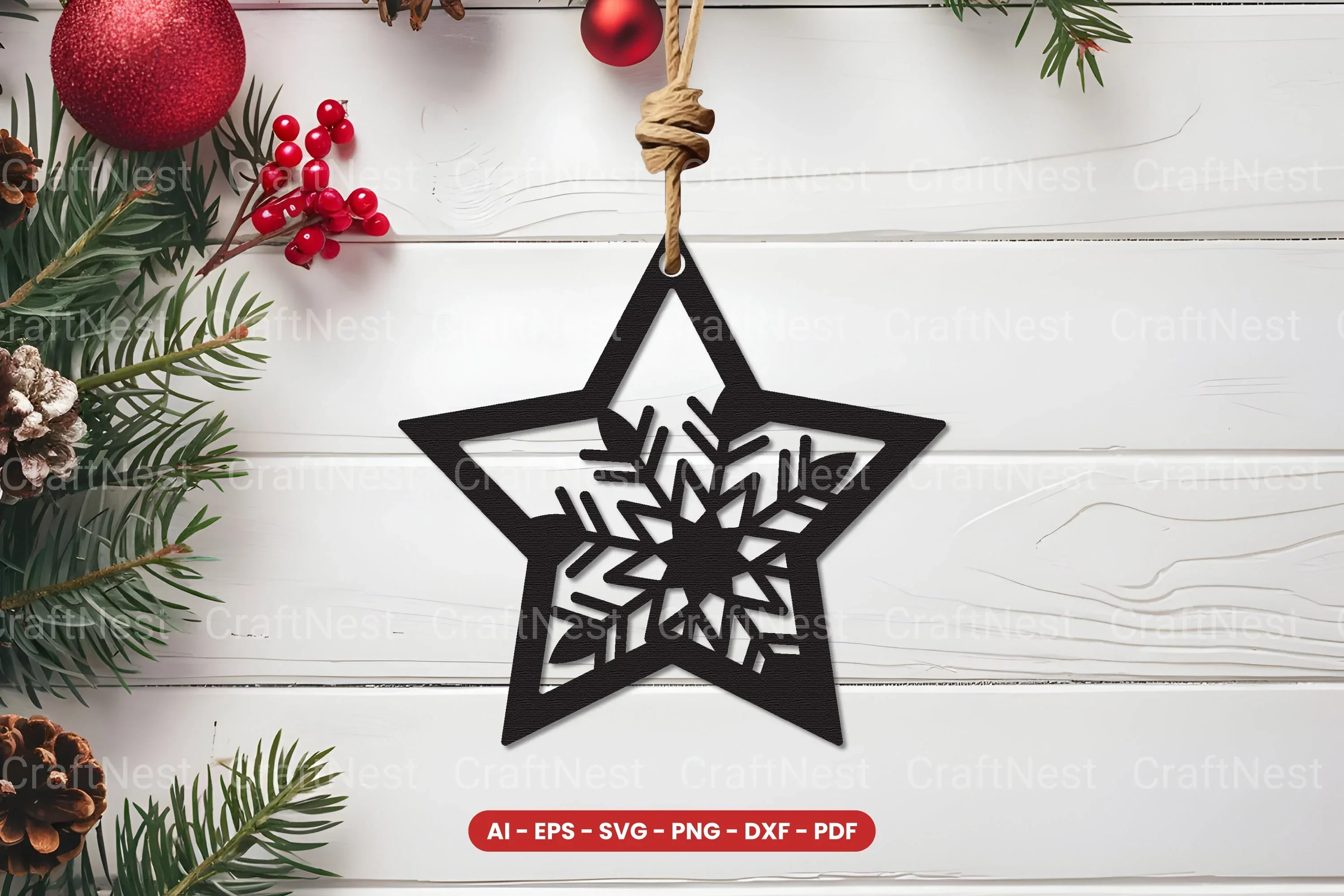 Christmas Ornament Laser Cut SVG Bundle