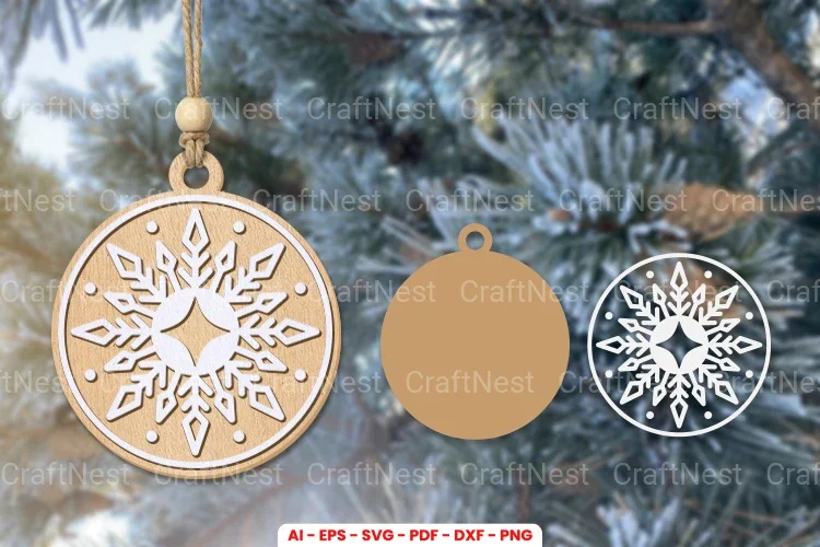 Christmas Ornament Laser Cut SVG Bundle
