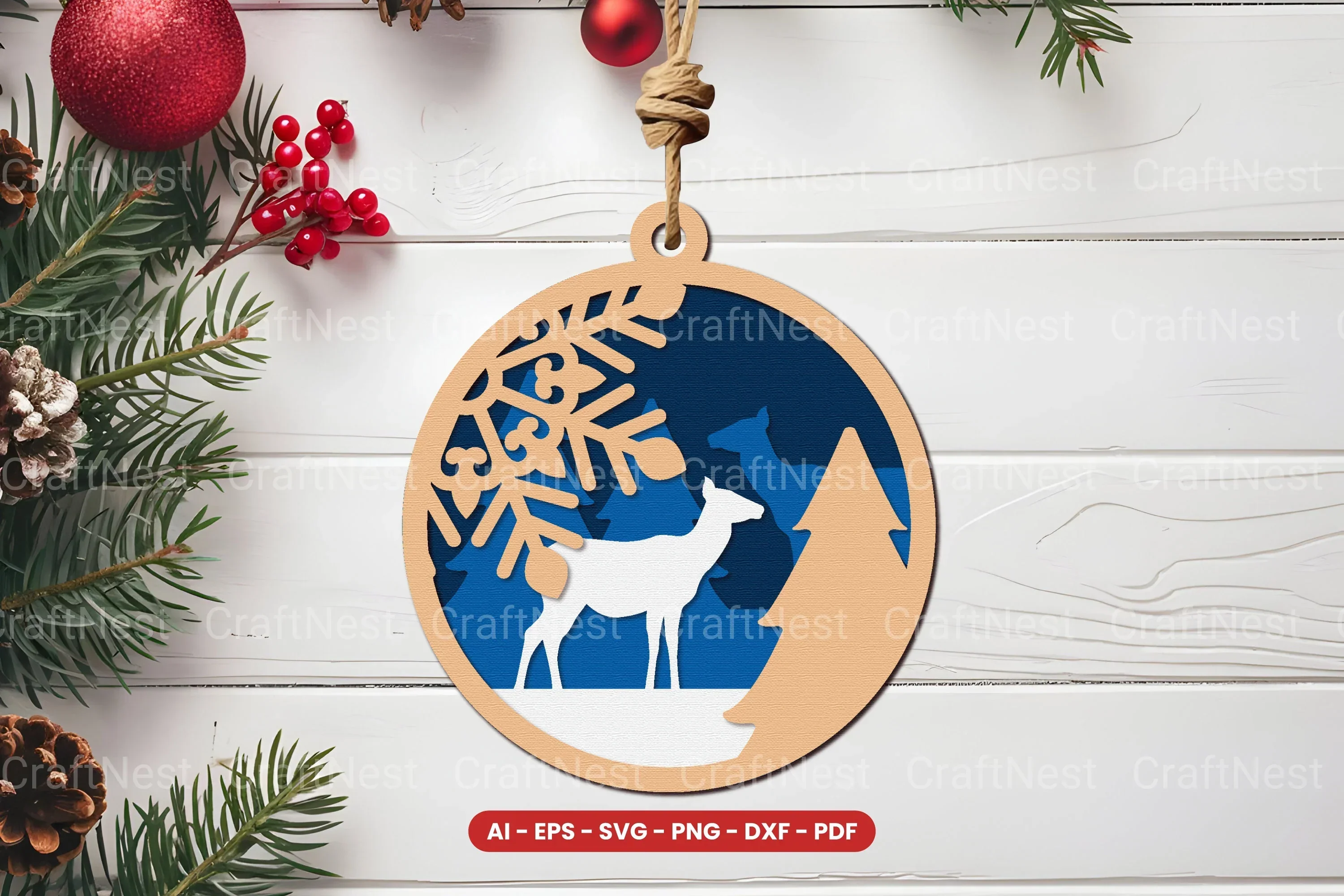 Christmas Ornament Lasercut SVG Bundle