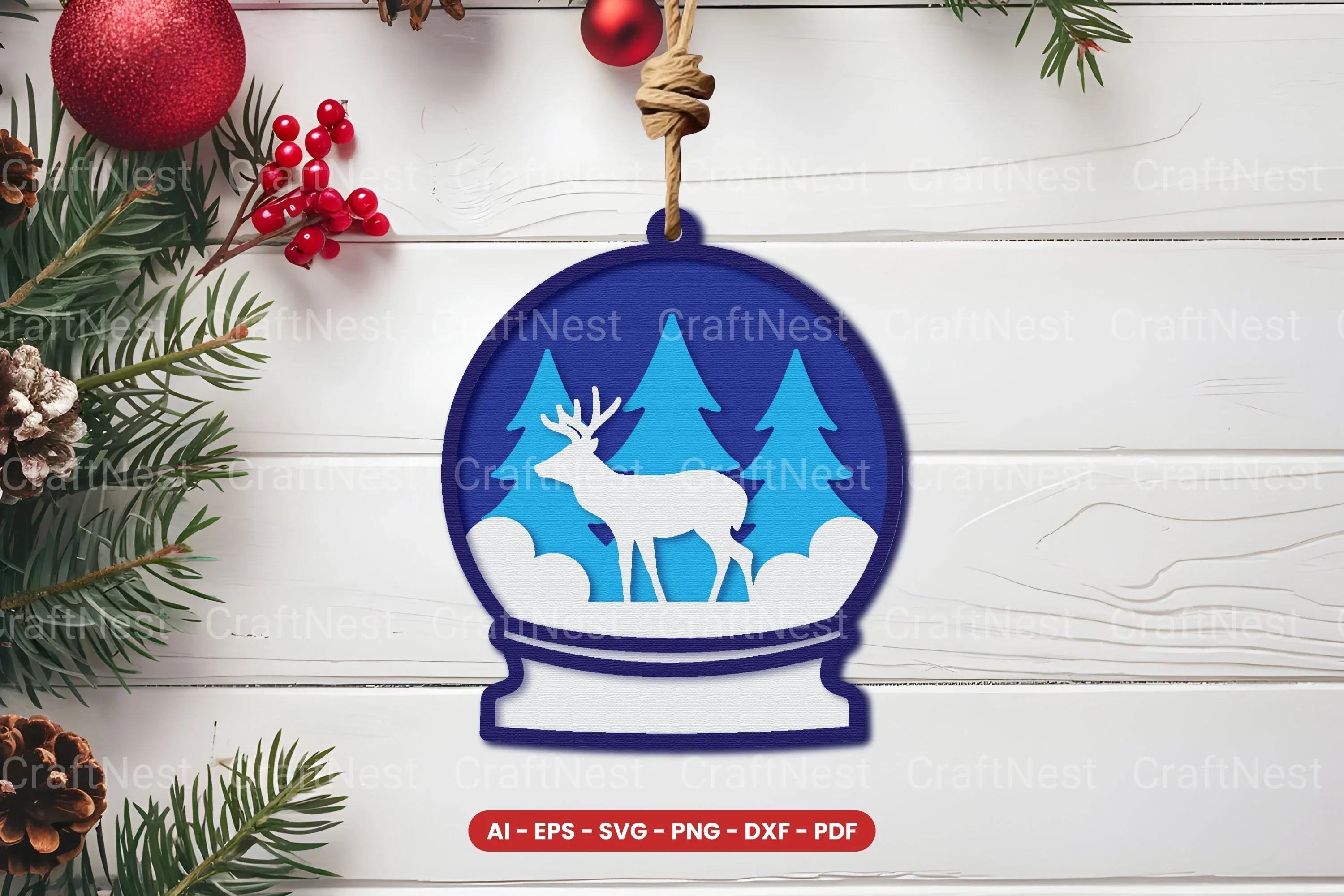 Christmas Ornament Lasercut SVG Bundle