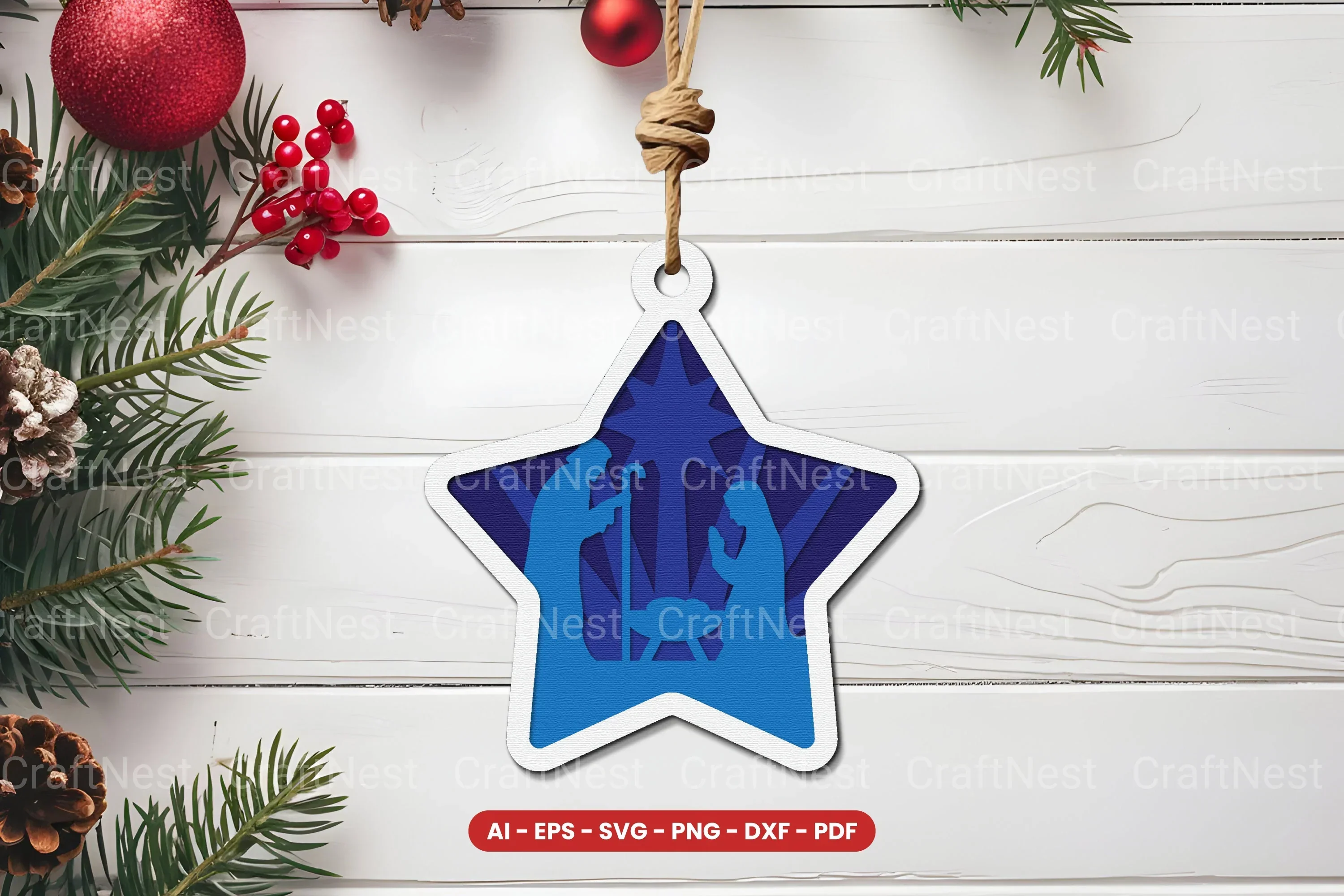 Christmas Ornament Lasercut SVG Bundle