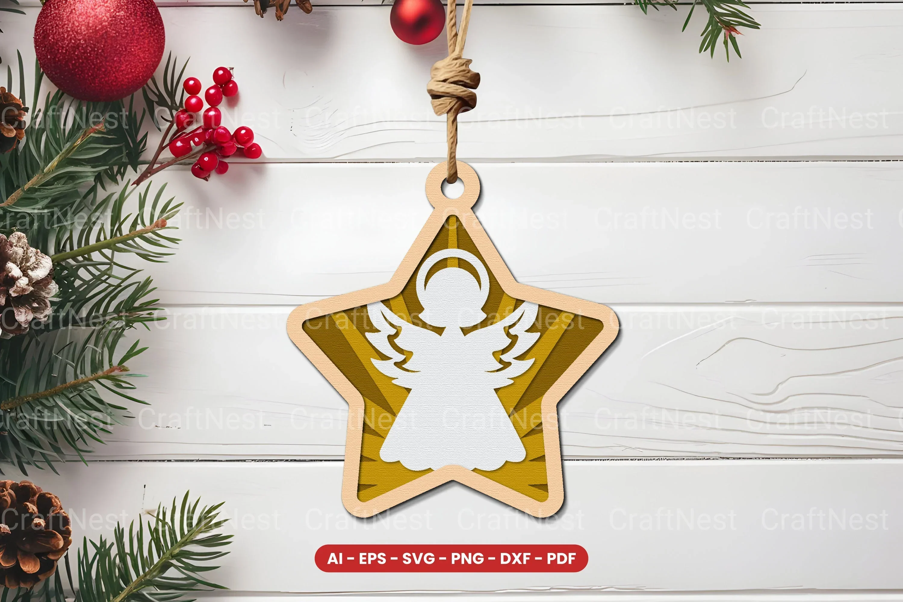Christmas Ornament Lasercut SVG Bundle